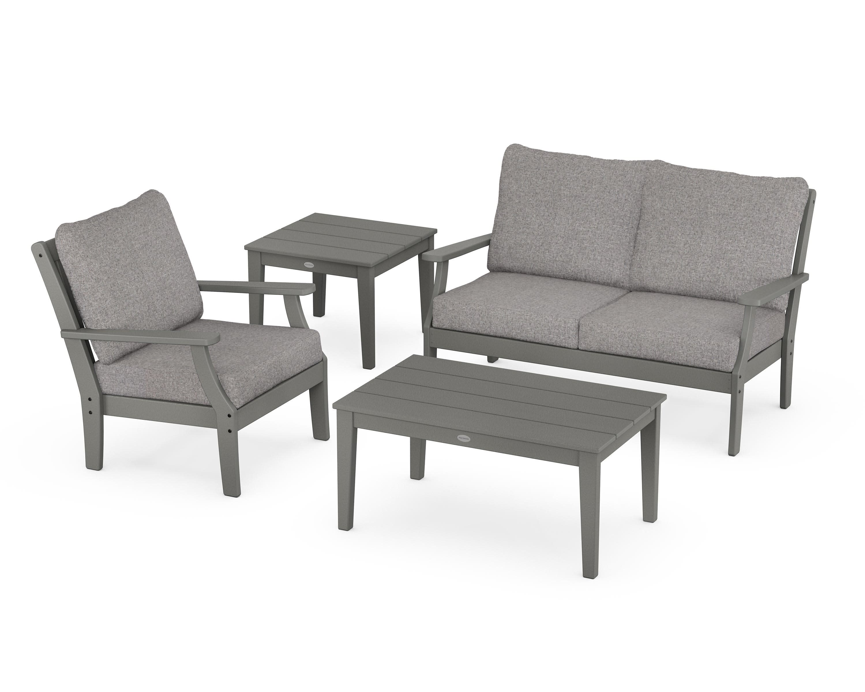 Braxton 4-Piece Deep Seating Set in Slate Grey / Grey Mist