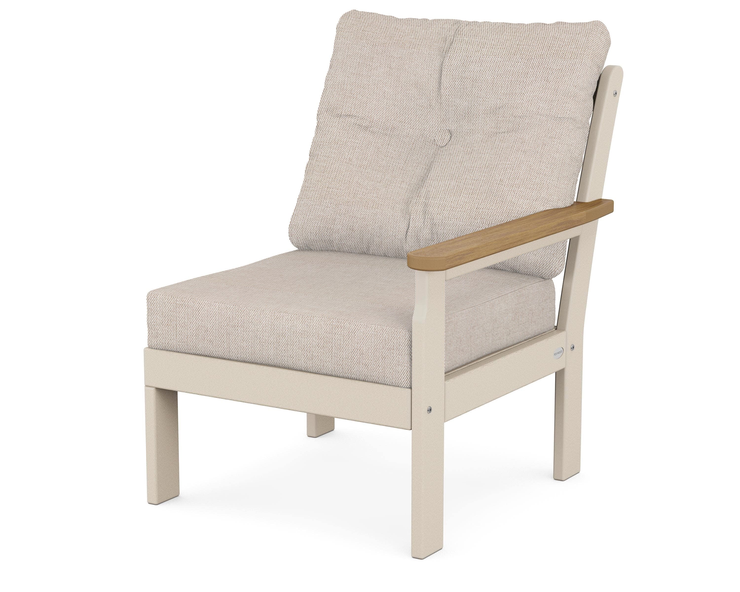 Vineyard Modular Right Arm Chair in Sand / Natural / Blend Linen