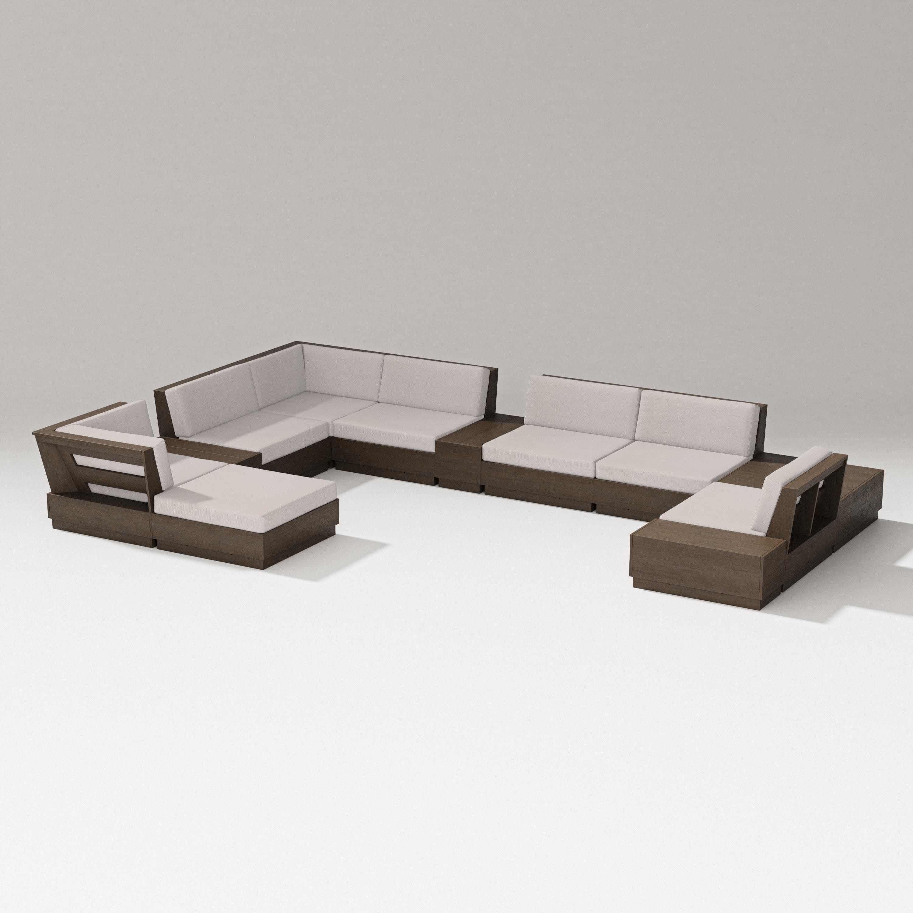 Elevate 12-Piece Conversation Sectional Set in Kona / Dune Burlap