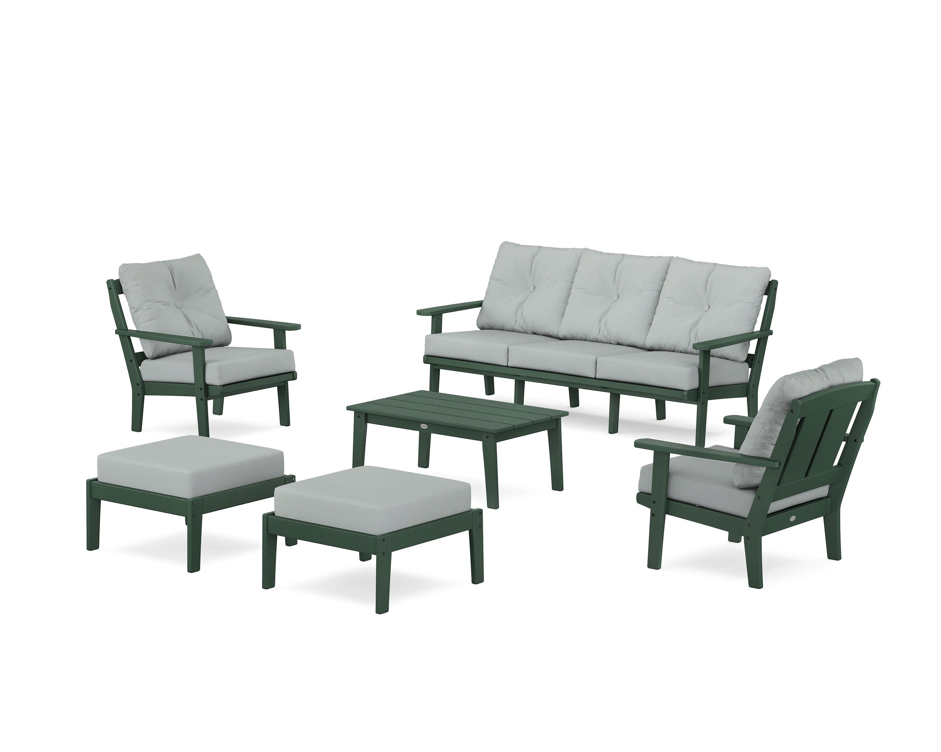 Mission 6-Piece Lounge Sofa Set in Green / Spa