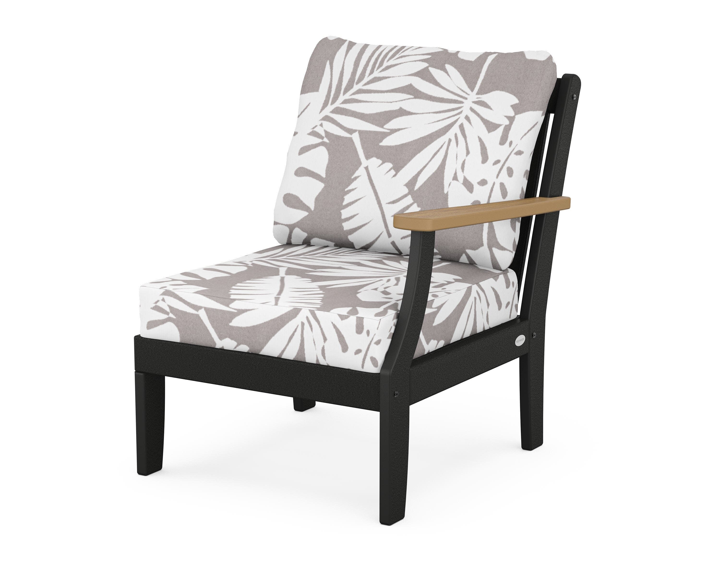 Braxton Modular Right Arm Chair in Black / Natural / Leaf Grey Mist