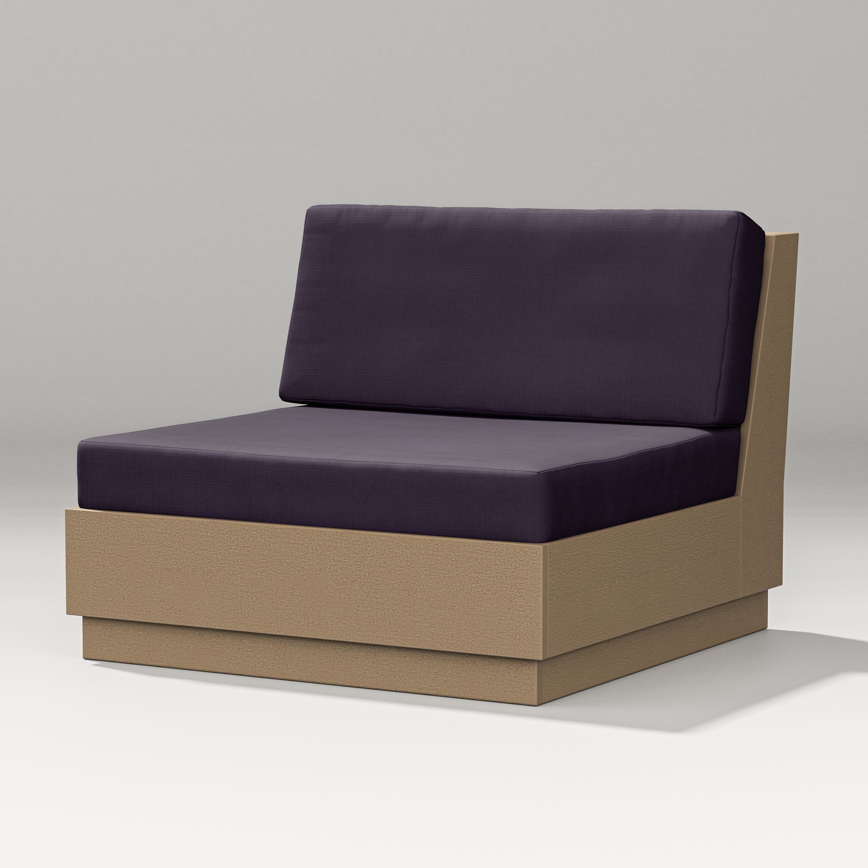 Elevate Modular Armless Chair in Vintage Sahara / Navy Linen