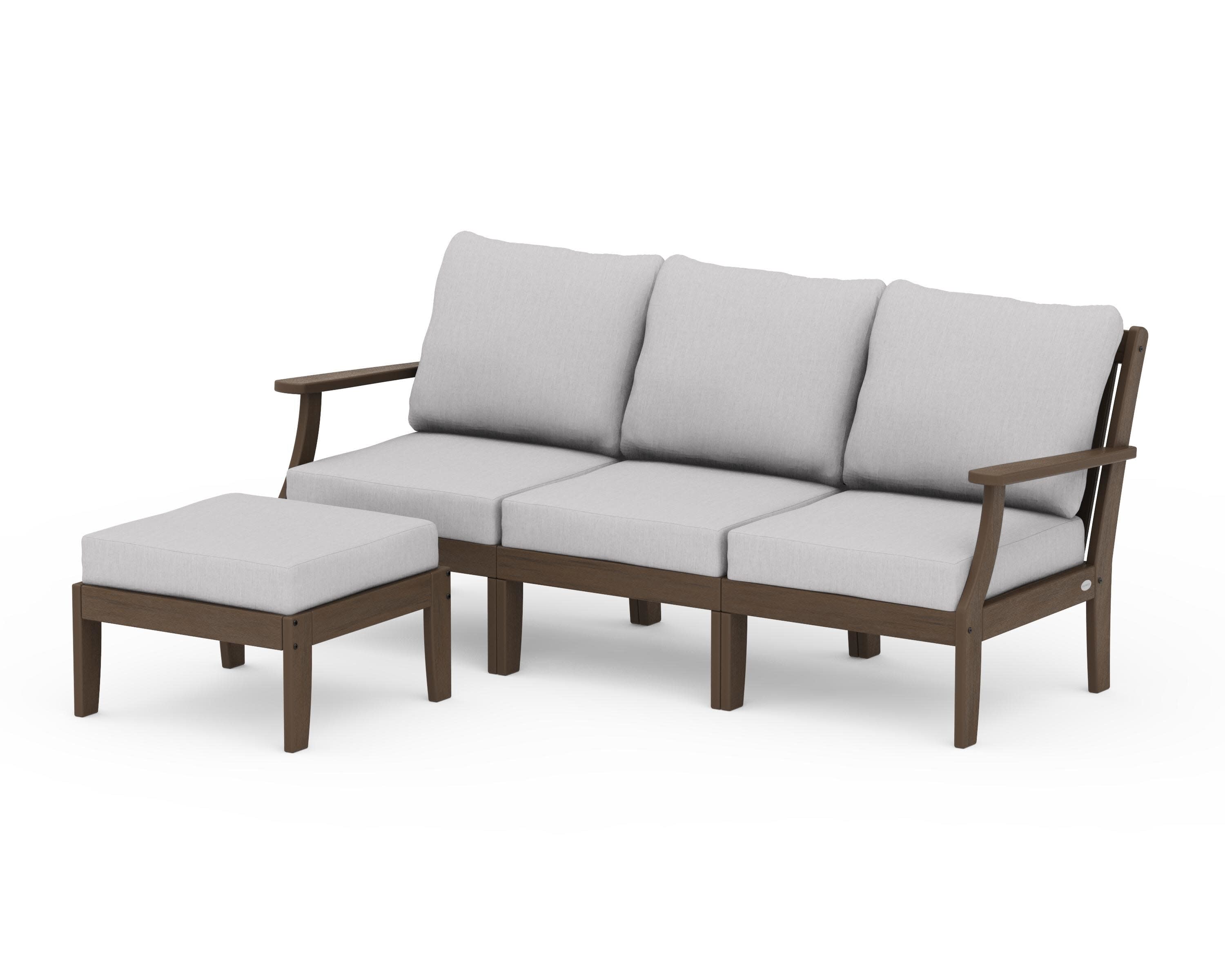 Braxton Modular 4-Piece Deep Seating Set with Ottoman in Kona / Granite
