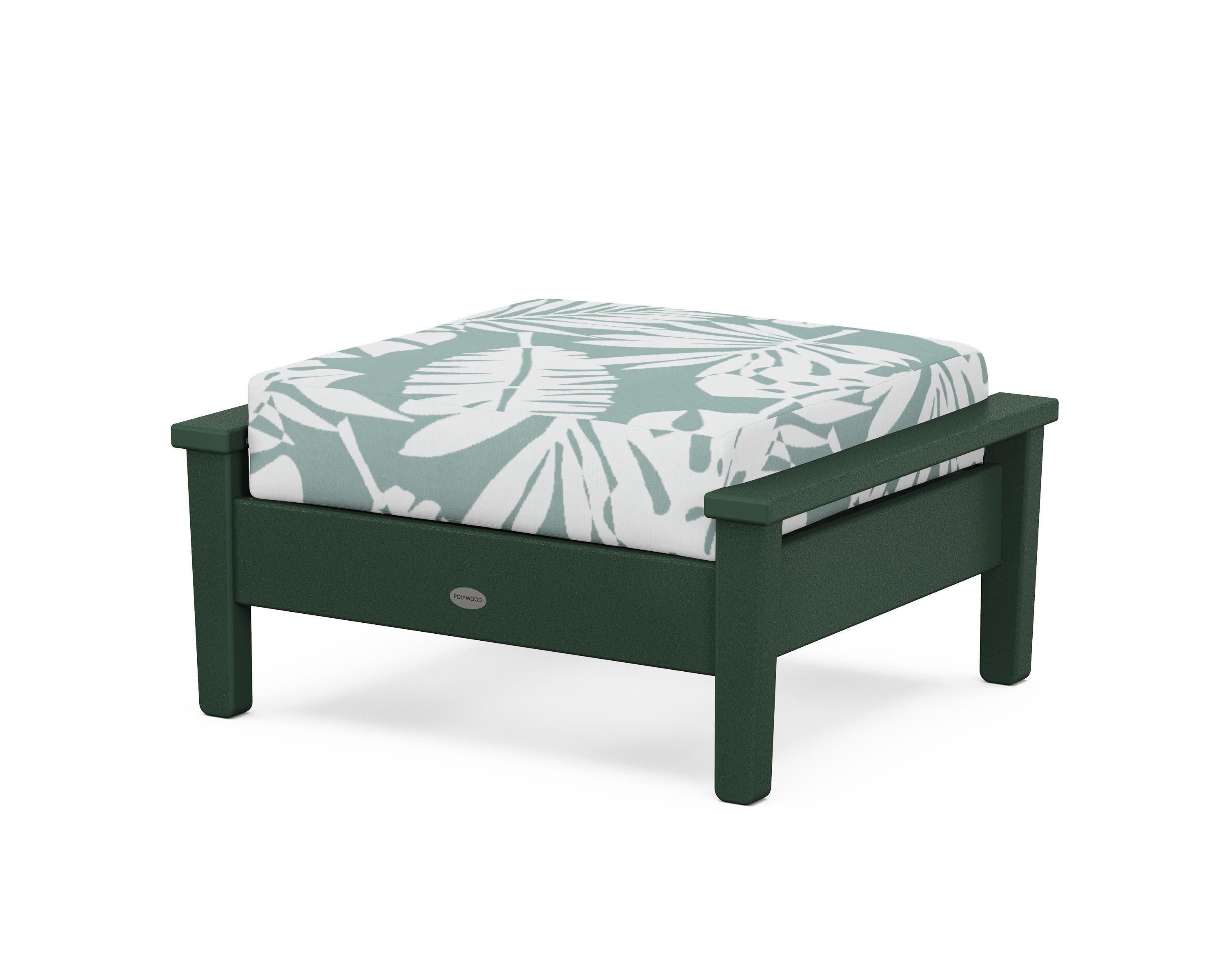 Prescott Deep Seating Ottoman in Green / Leaf Glacier Spa