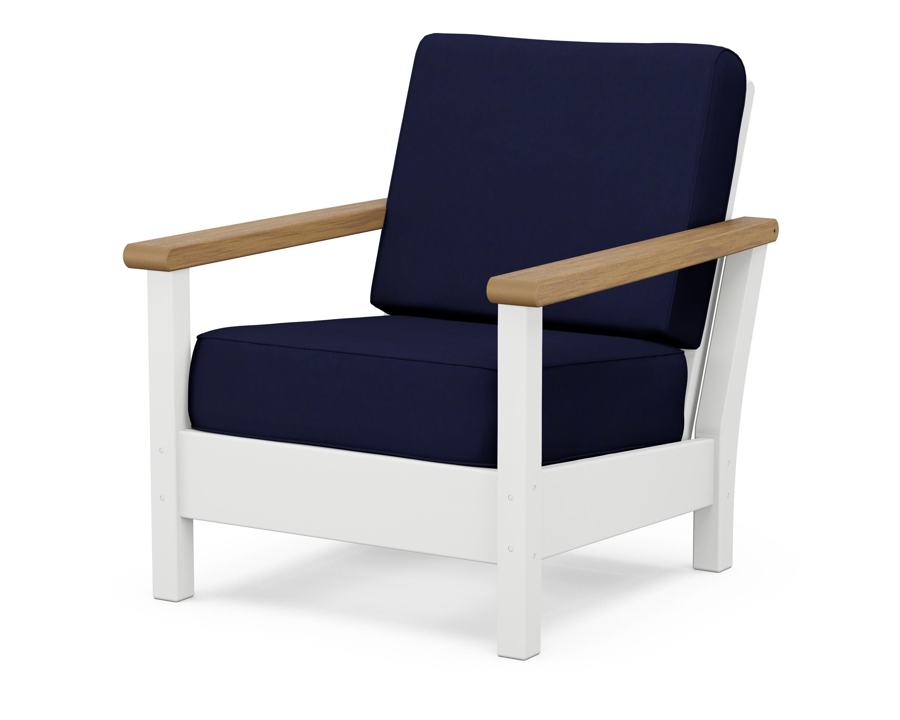 Harbour Deep Seating Chair in White / Natural / Navy