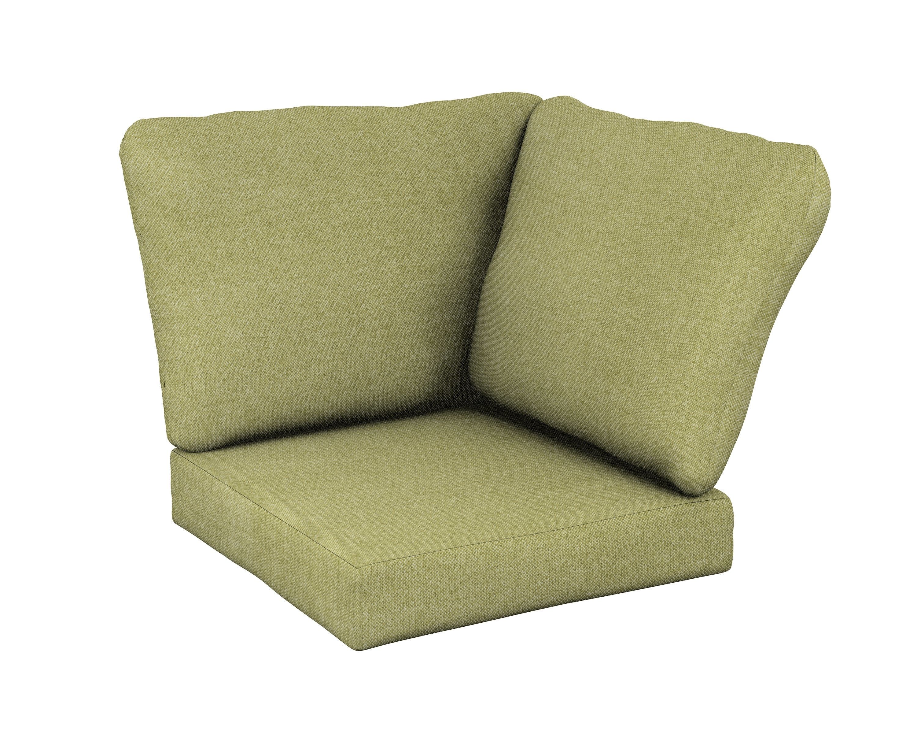 Baffle Modular Corner Cushion in Chartreuse Boucle