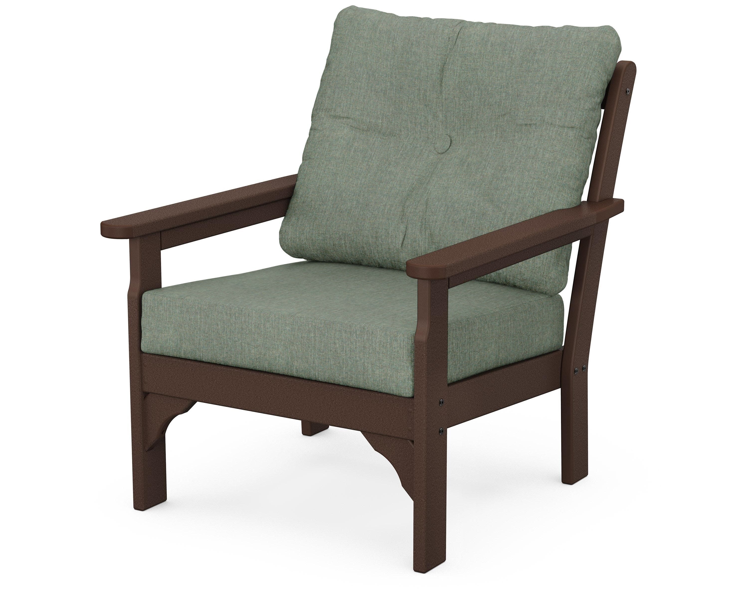 Vineyard Deep Seating Chair in Mahogany / Cast Sage