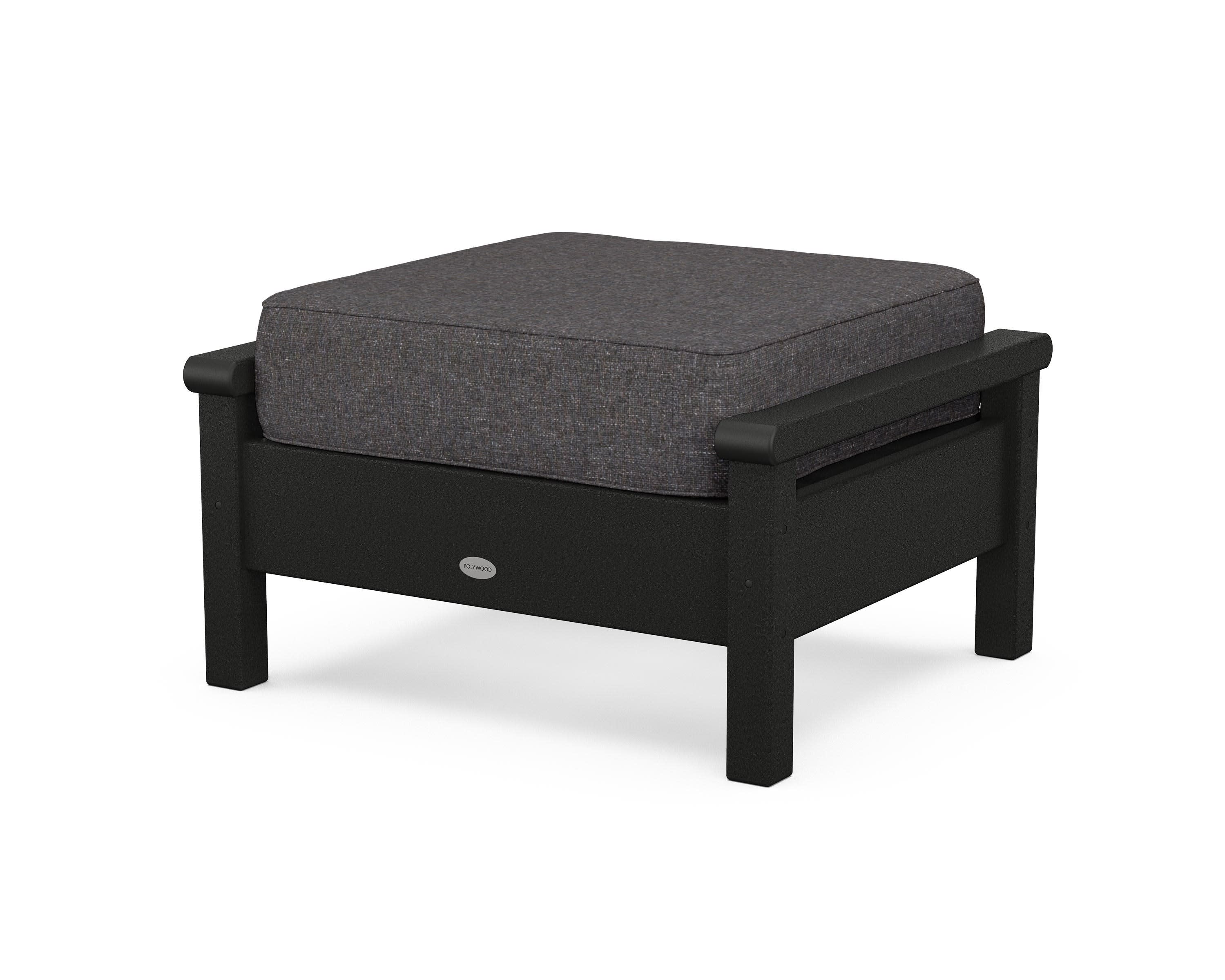 Harbour Deep Seating Ottoman in Black / Ash Charcoal