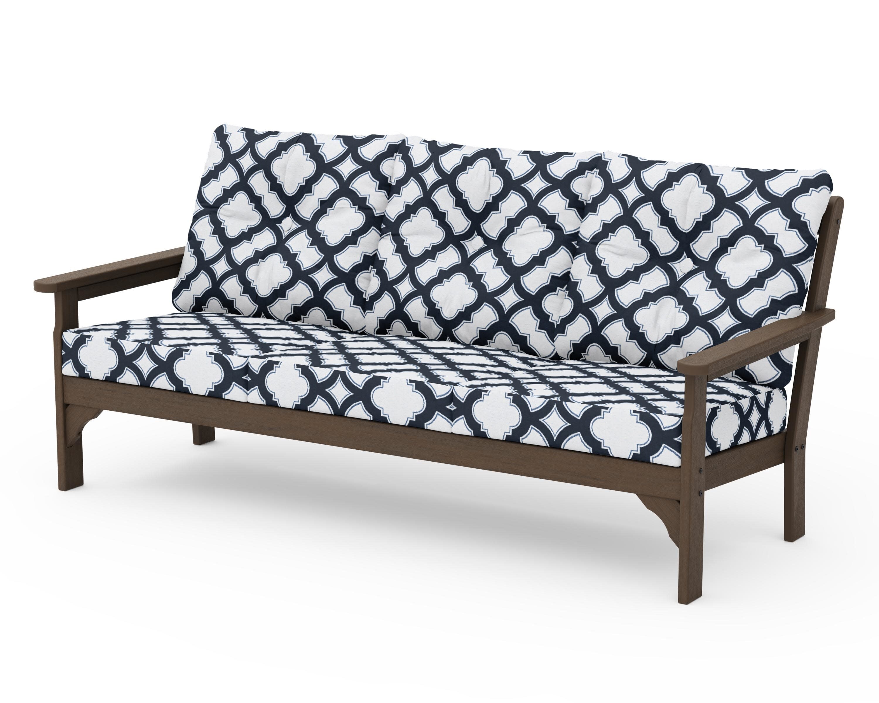 Vineyard Deep Seating Sofa in Kona / Trellis Marine Indigo