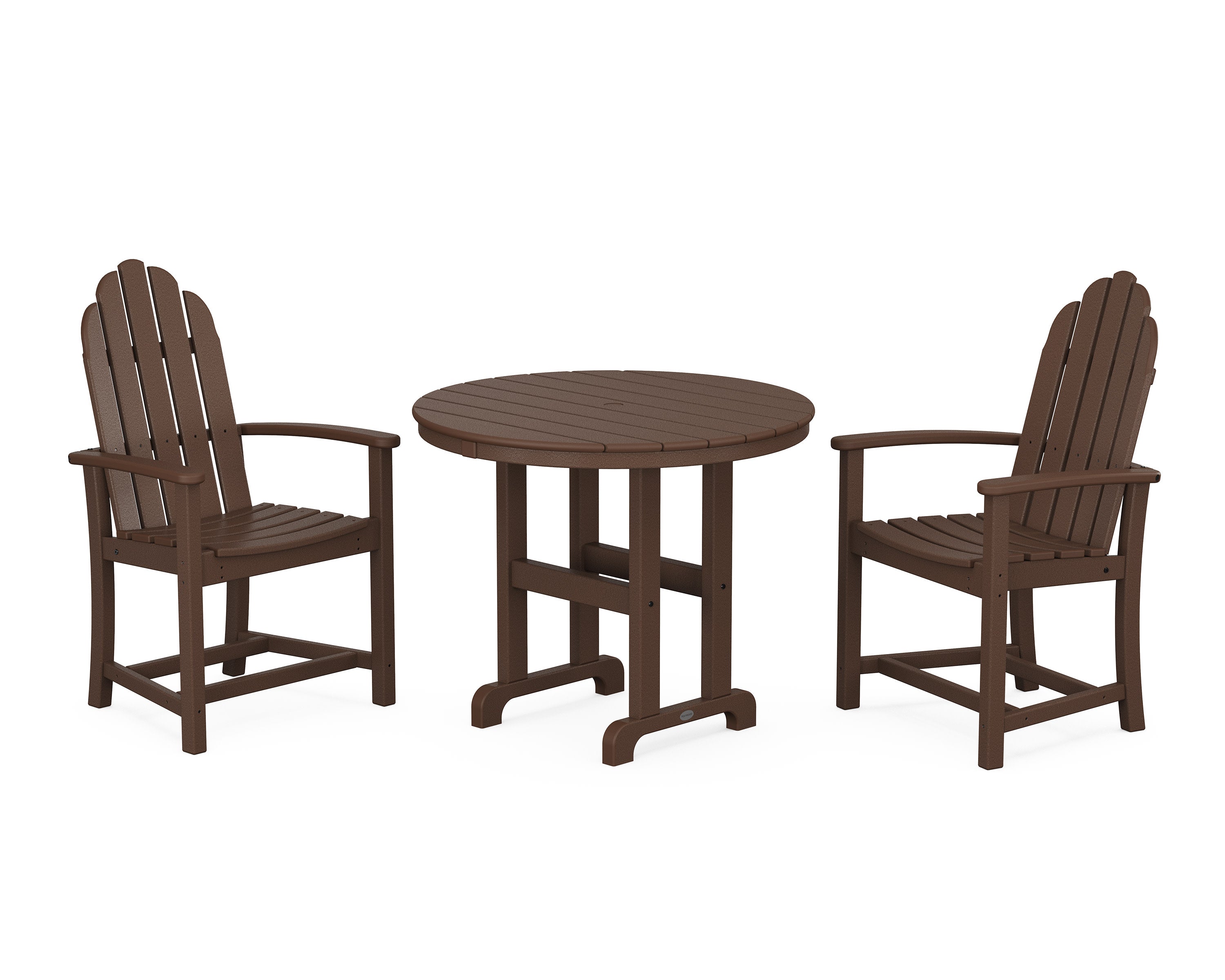 Classic Adirondack 3-Piece Round Dining Set in Mahogany
