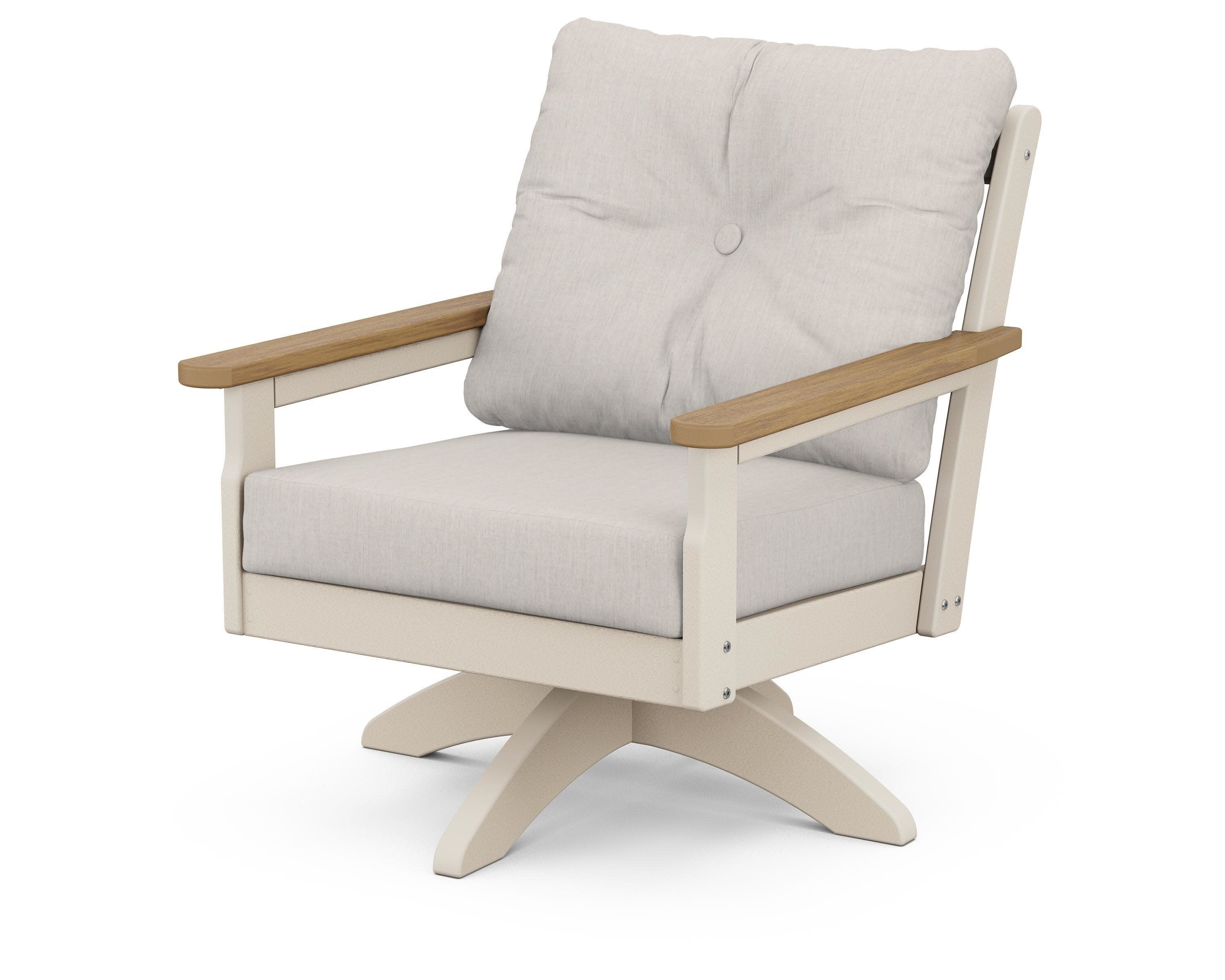 Vineyard Deep Seating Swivel Chair in Sand / Natural / Cast Ash