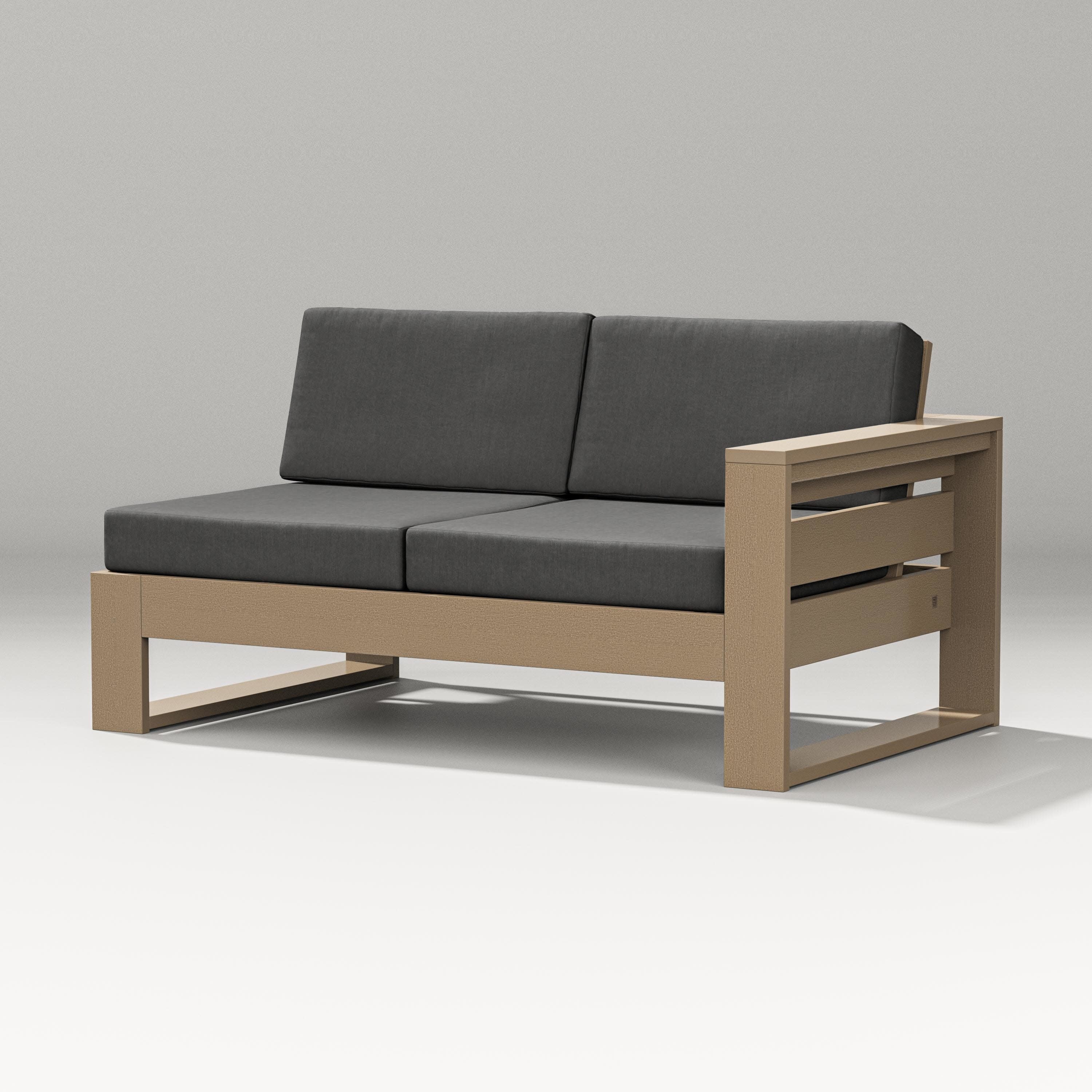 Latitude Modular Right Arm Loveseat in Vintage Sahara / Spectrum Carbon