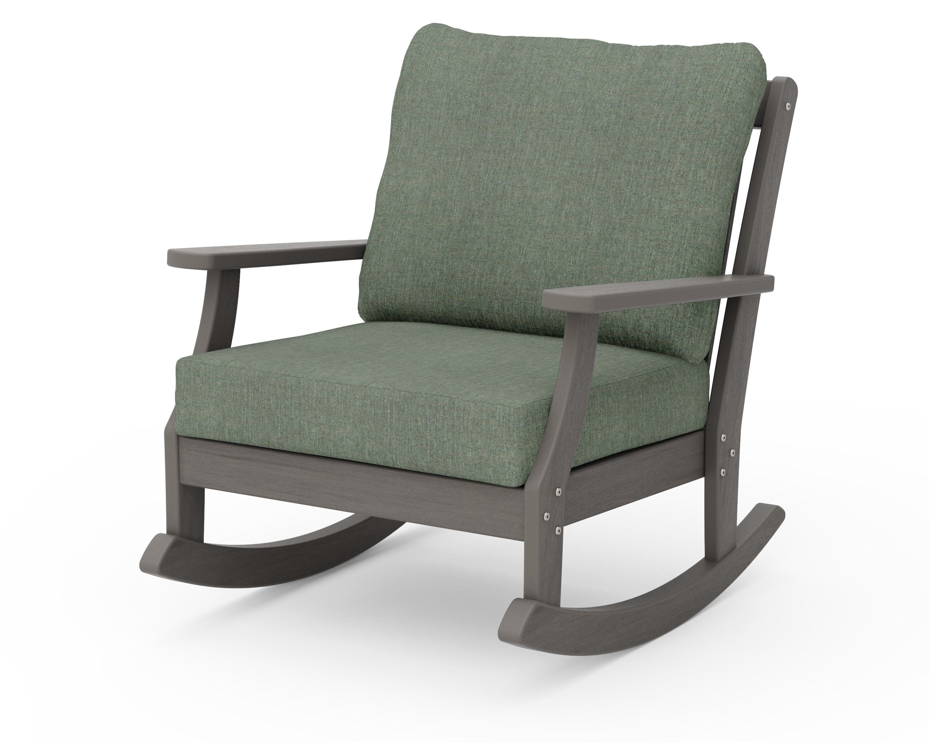 Braxton Deep Seating Rocking Chair in Driftwood / Cast Sage