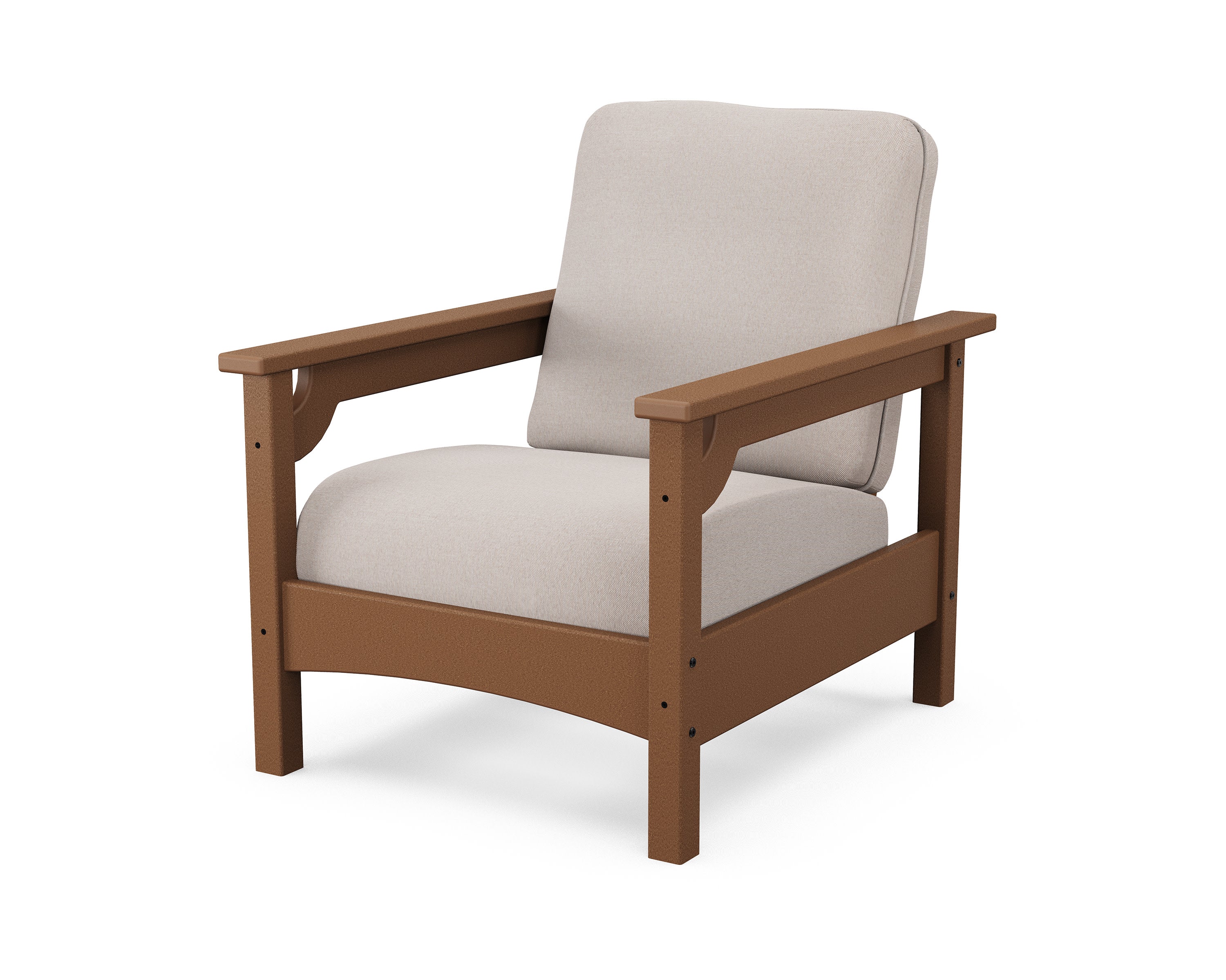 Club Chair in Teak / Dune Burlap