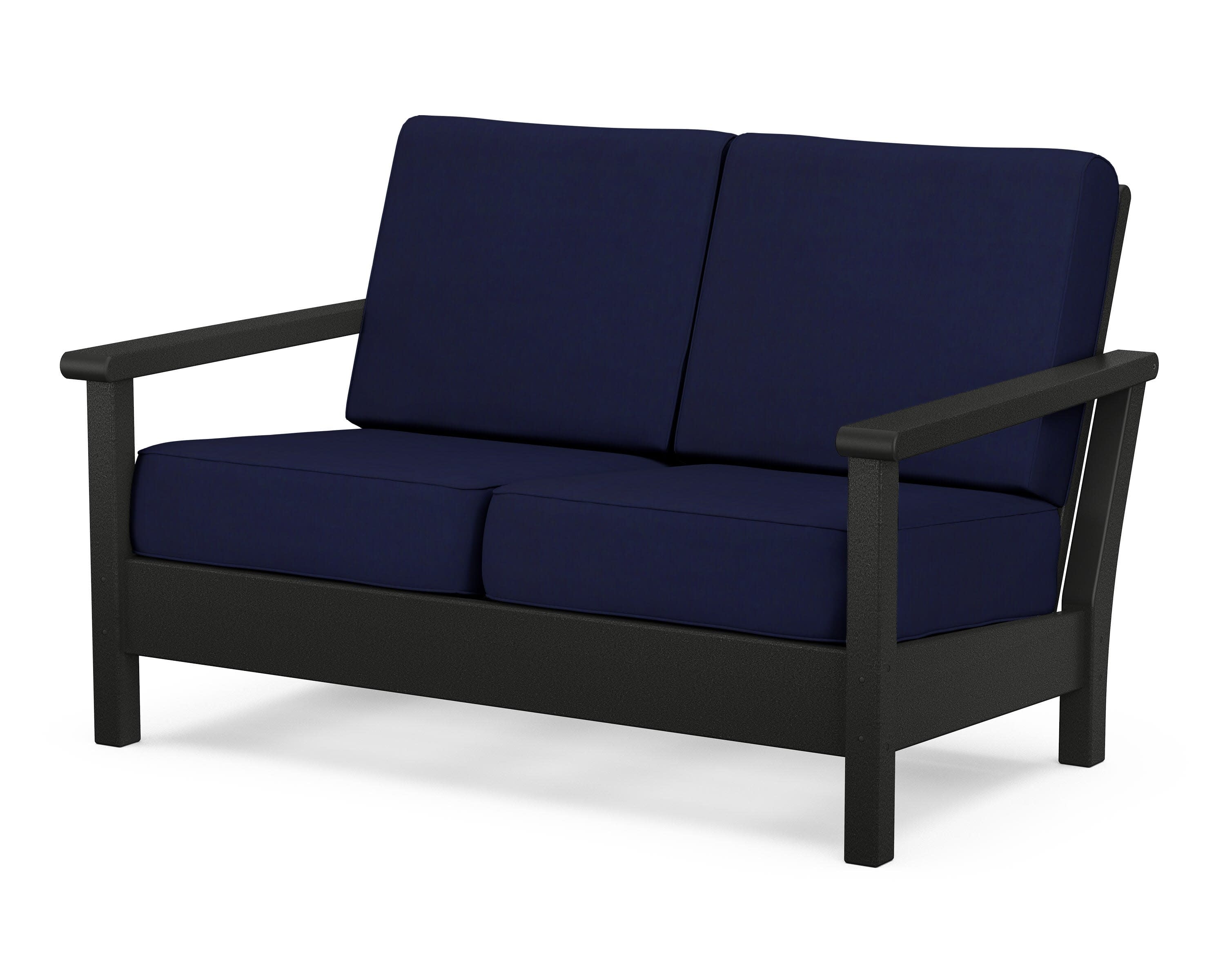 Harbour Deep Seating Loveseat in Black / Navy