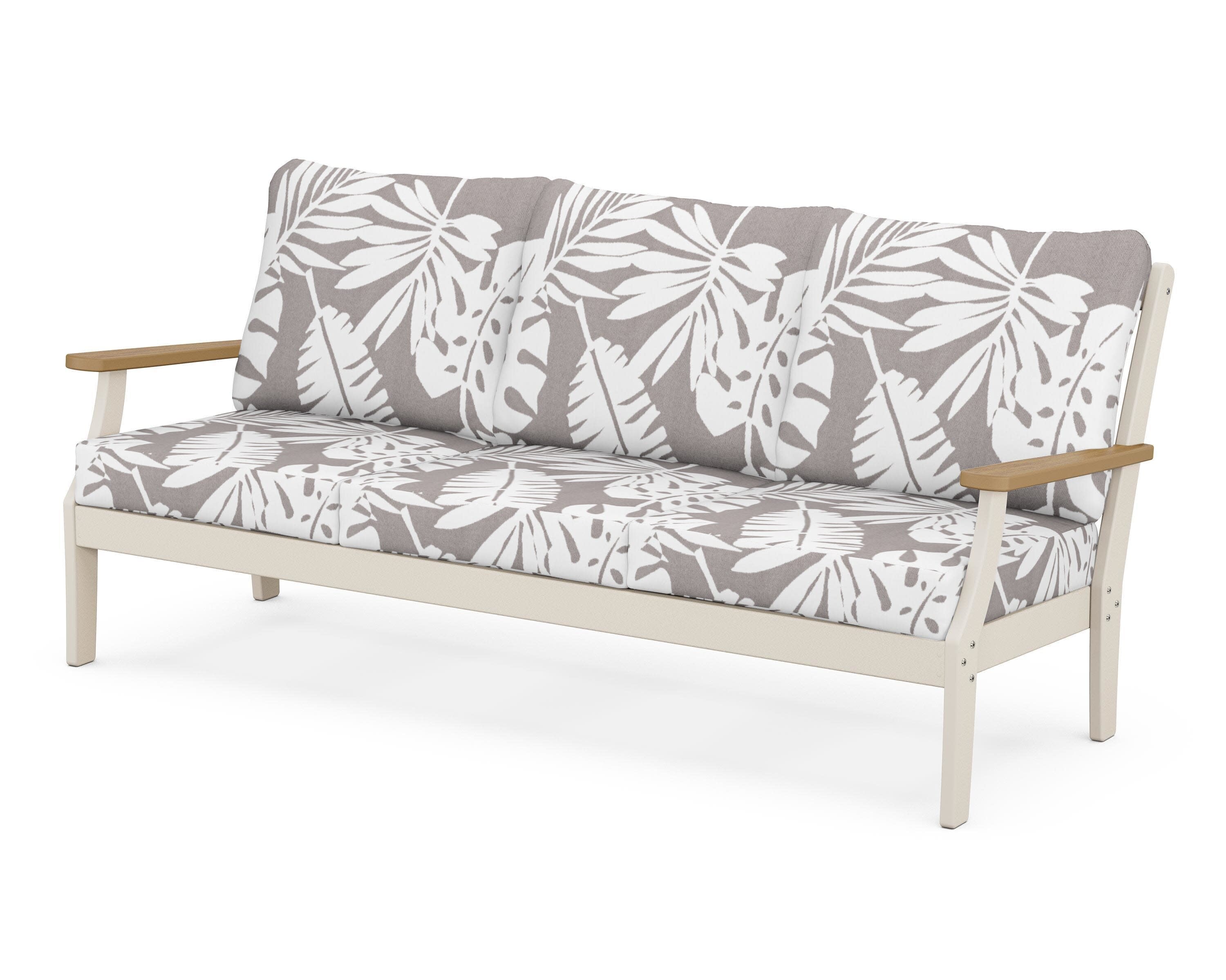 Braxton Deep Seating Sofa in Sand / Natural / Leaf Grey Mist
