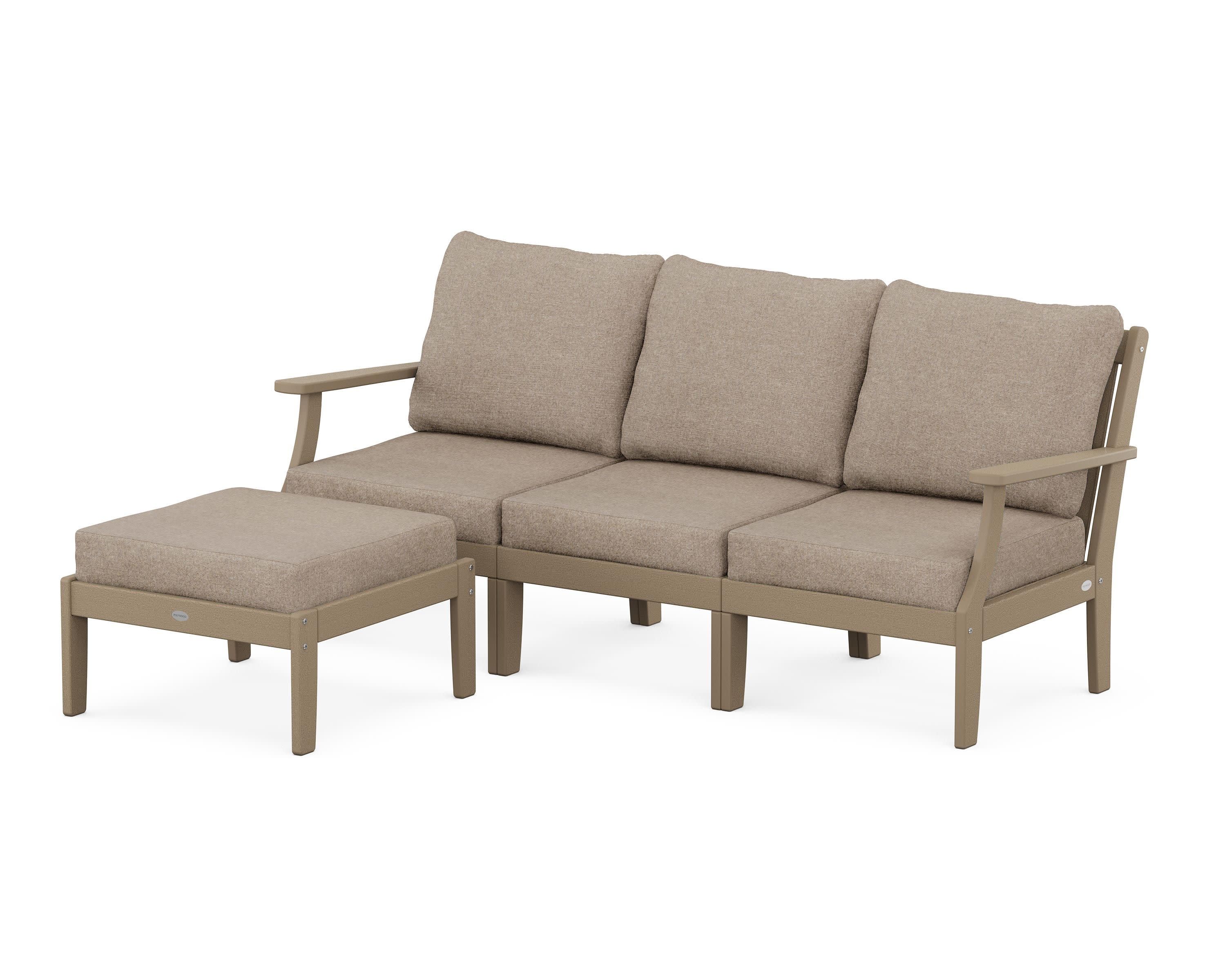 Braxton Modular 4-Piece Deep Seating Set with Ottoman in Vintage Sahara / Spiced Burlap