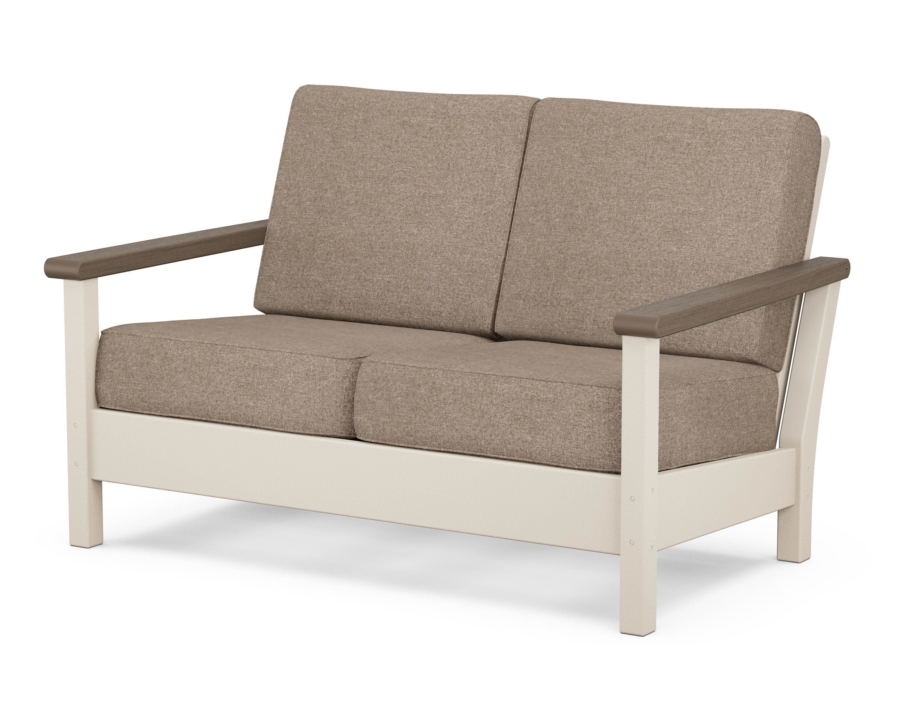 Harbour Deep Seating Loveseat in Sand / Kona / Spiced Burlap