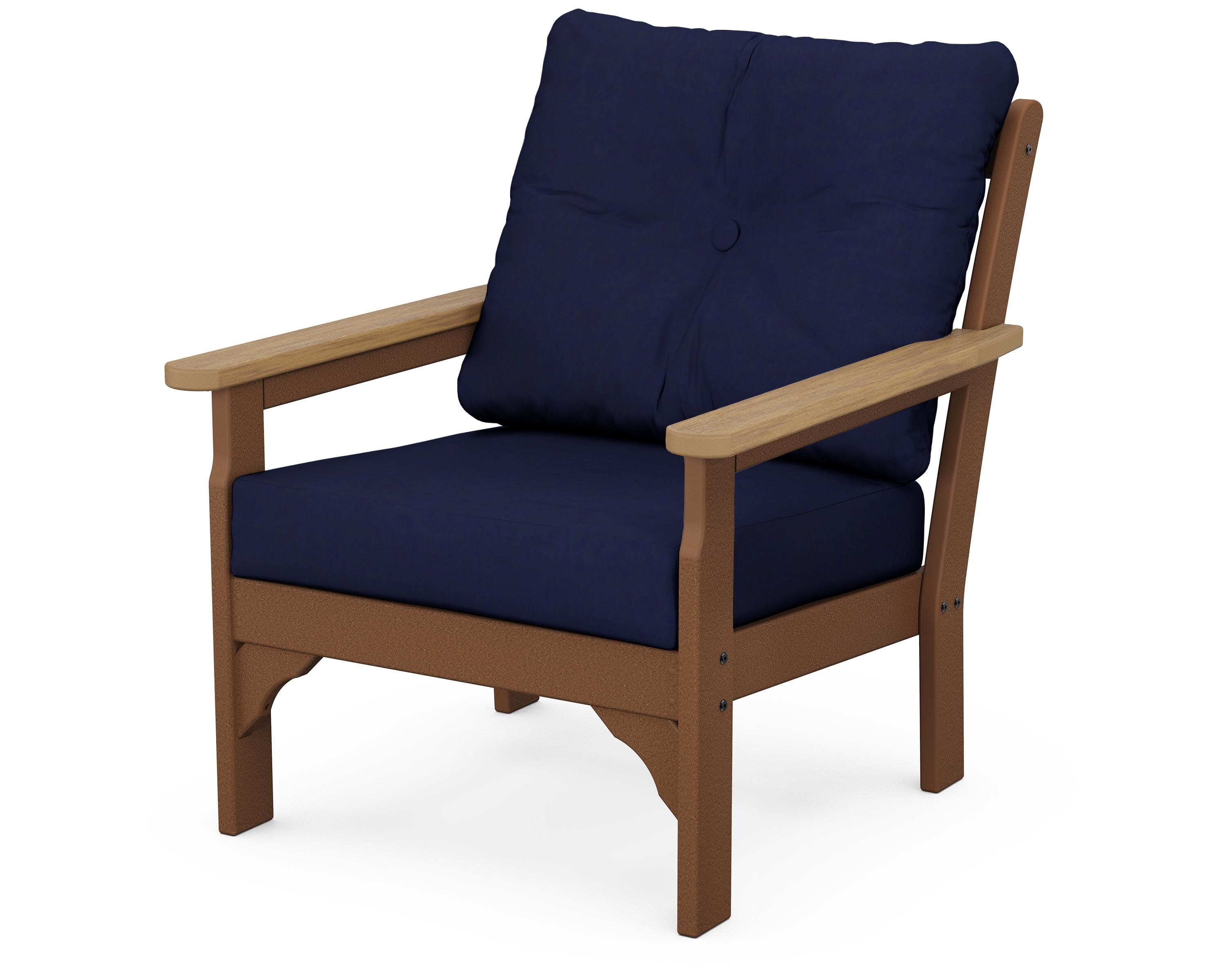 Vineyard Deep Seating Chair in Teak / Natural / Navy