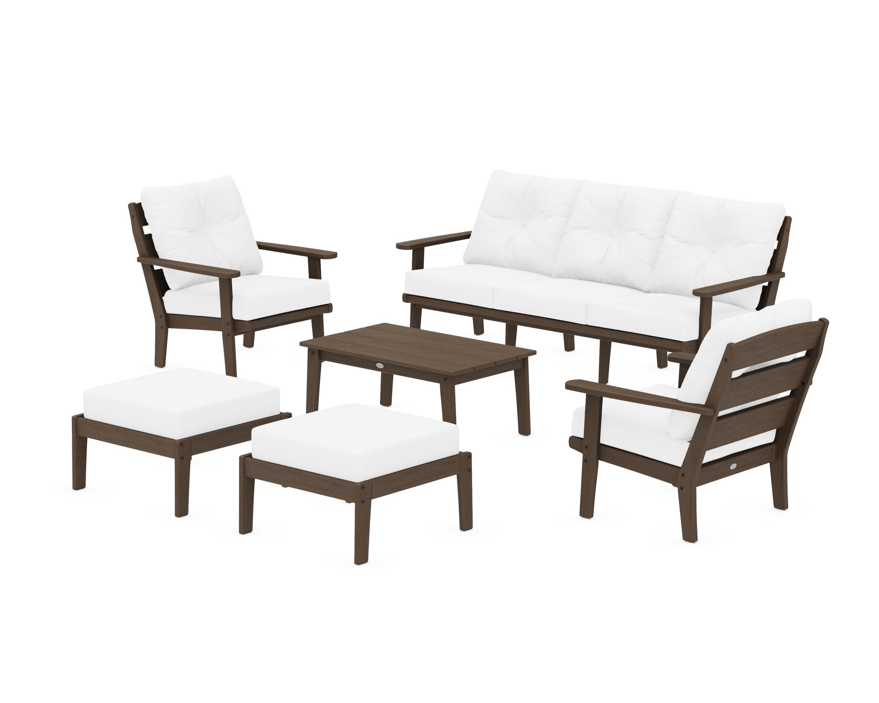 Lakeside 6-Piece Lounge Sofa Set in Kona / Natural