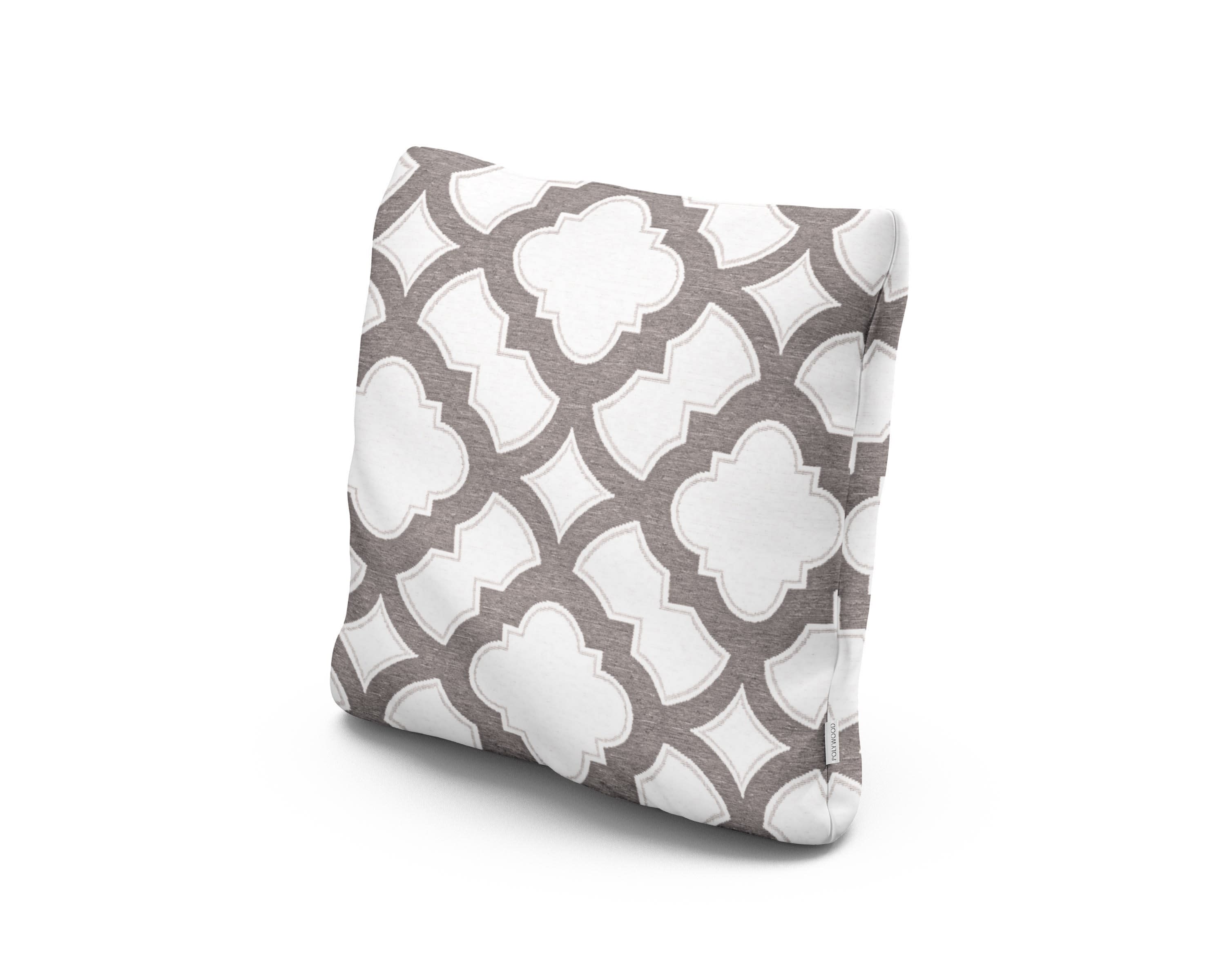18" Outdoor Throw Pillow in Trellis Grey Mist