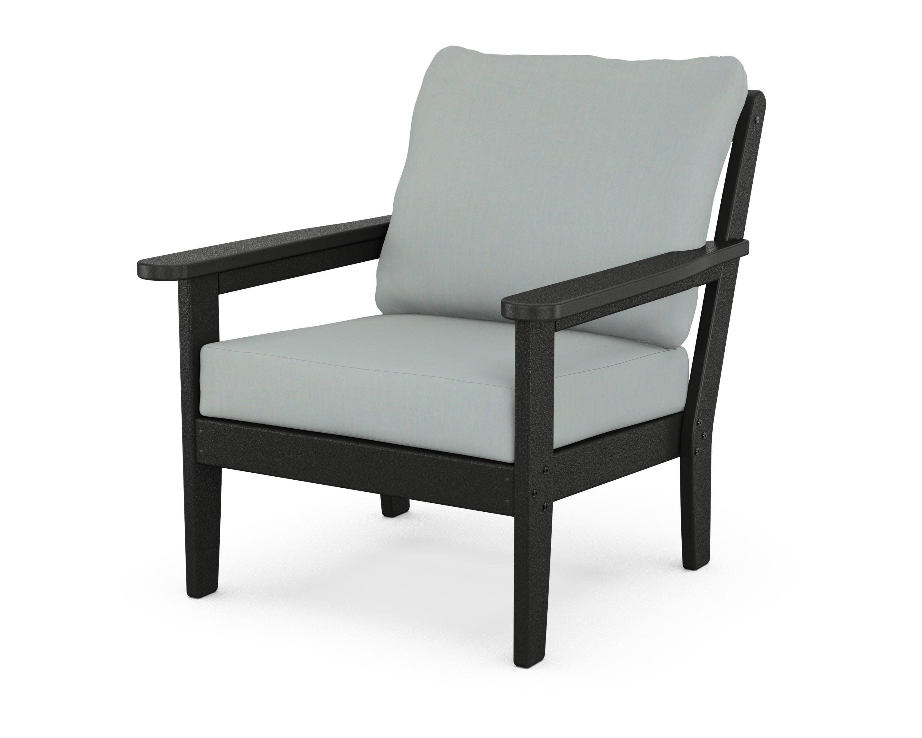 Cottage Deep Seating Chair in Black / Spa