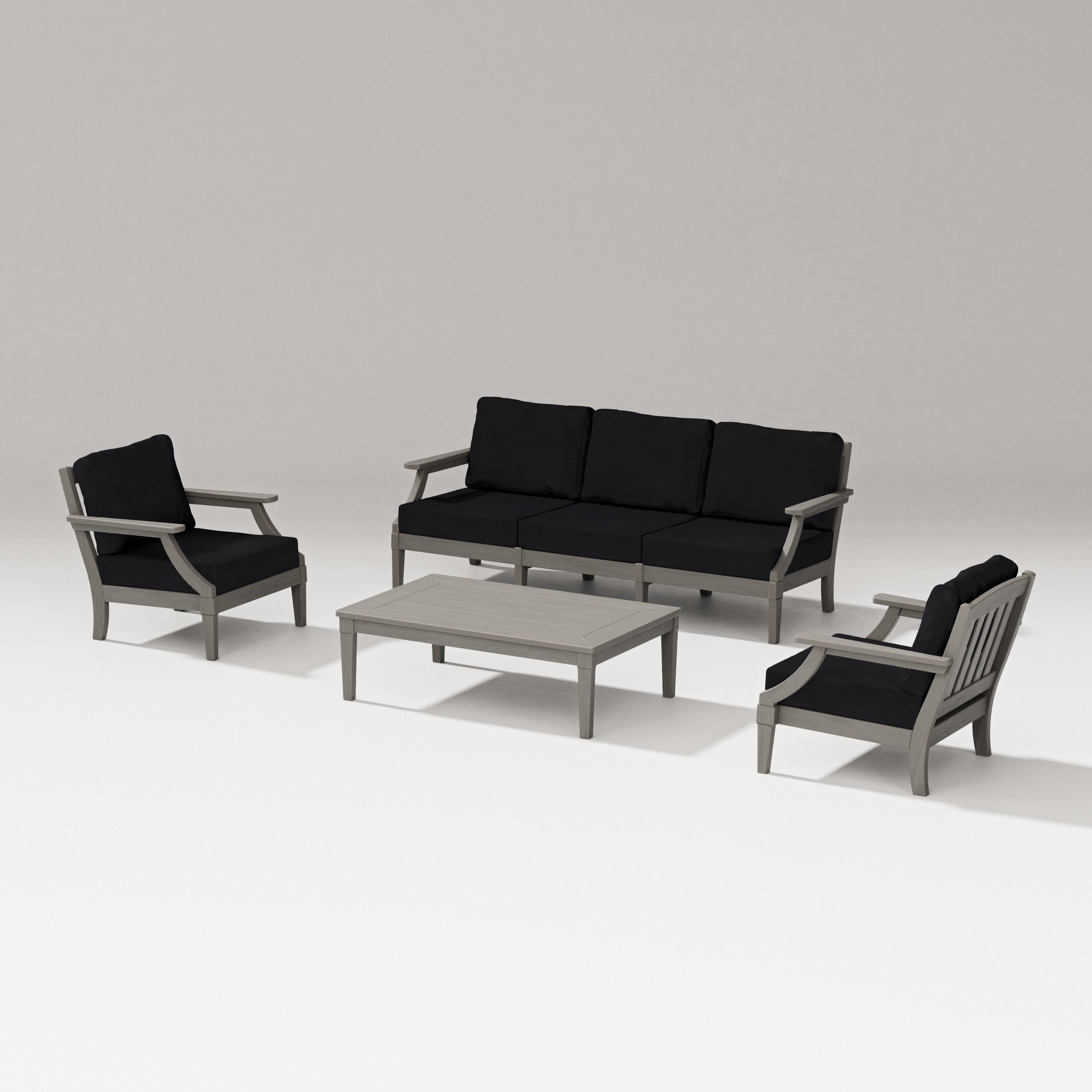 Estate 4-Piece Lounge Sofa Set in Driftwood / Midnight Linen