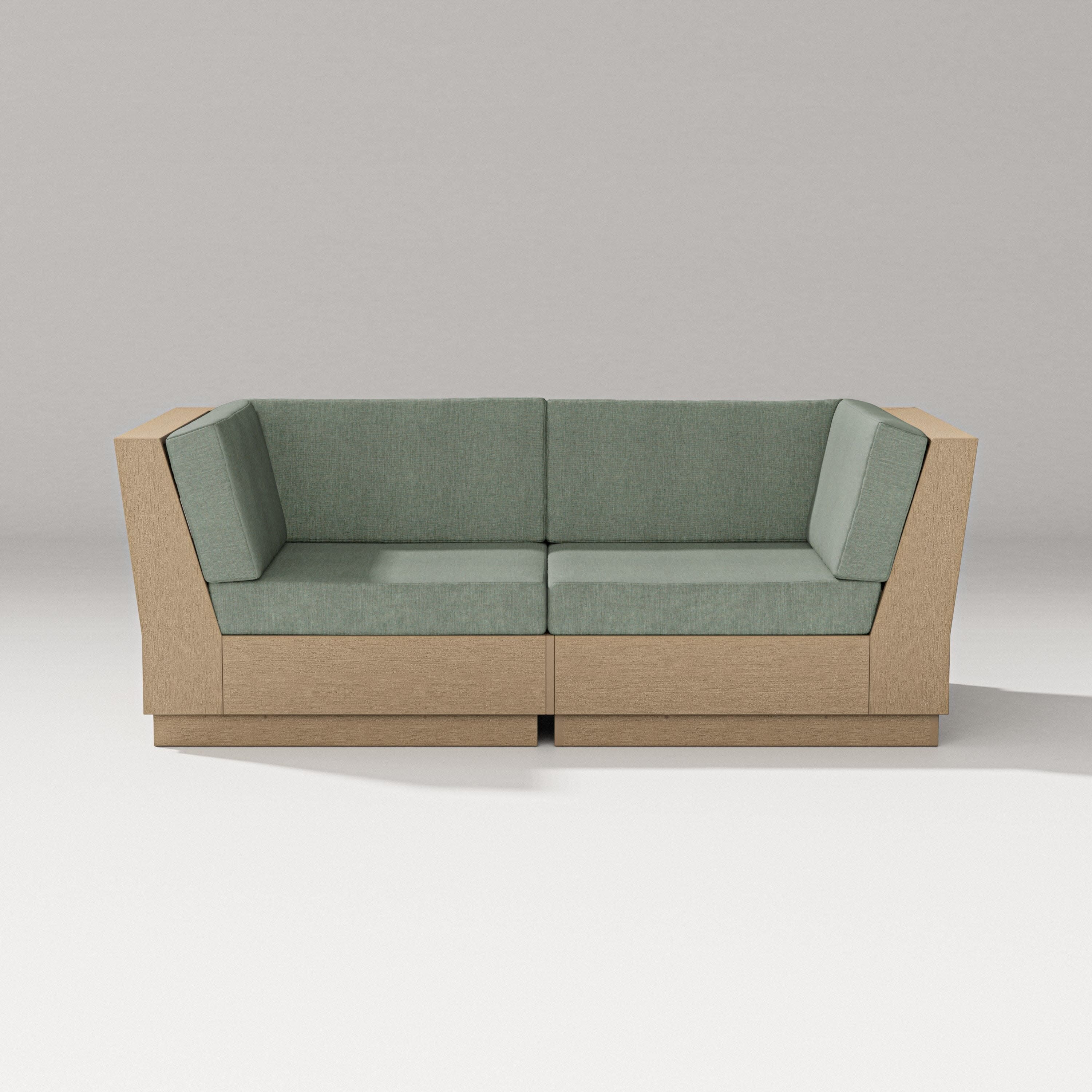 Elevate Loveseat Sectional in Vintage Sahara / Cast Sage