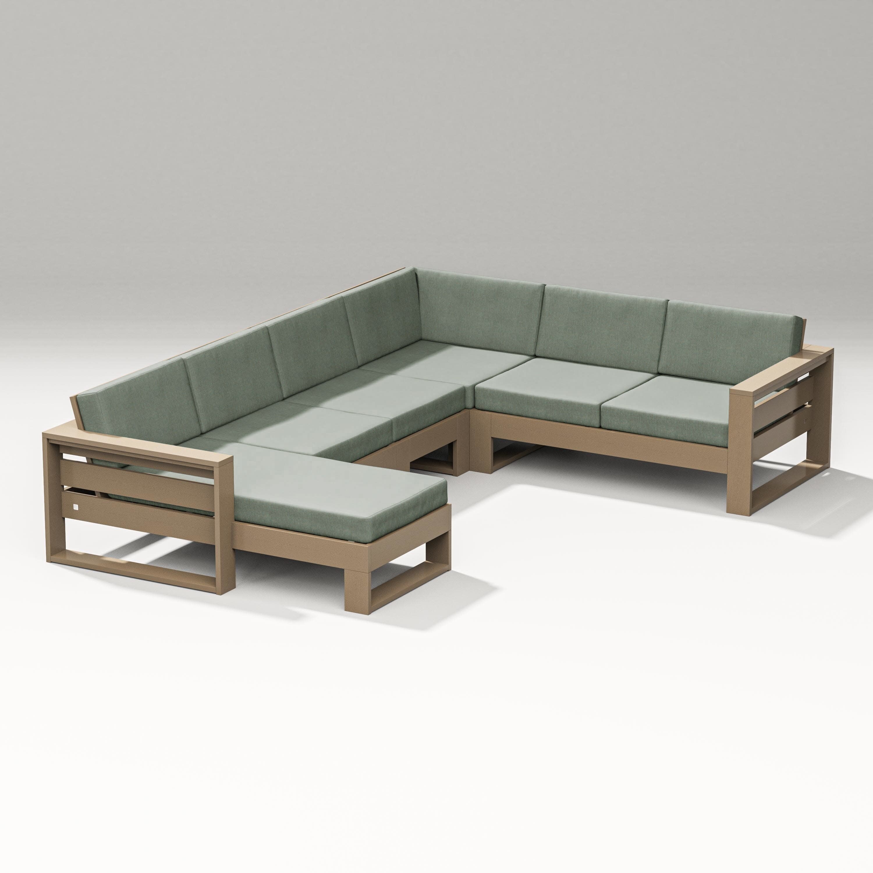 Latitude Corner Sectional with Left Chaise in Vintage Sahara / Cast Sage