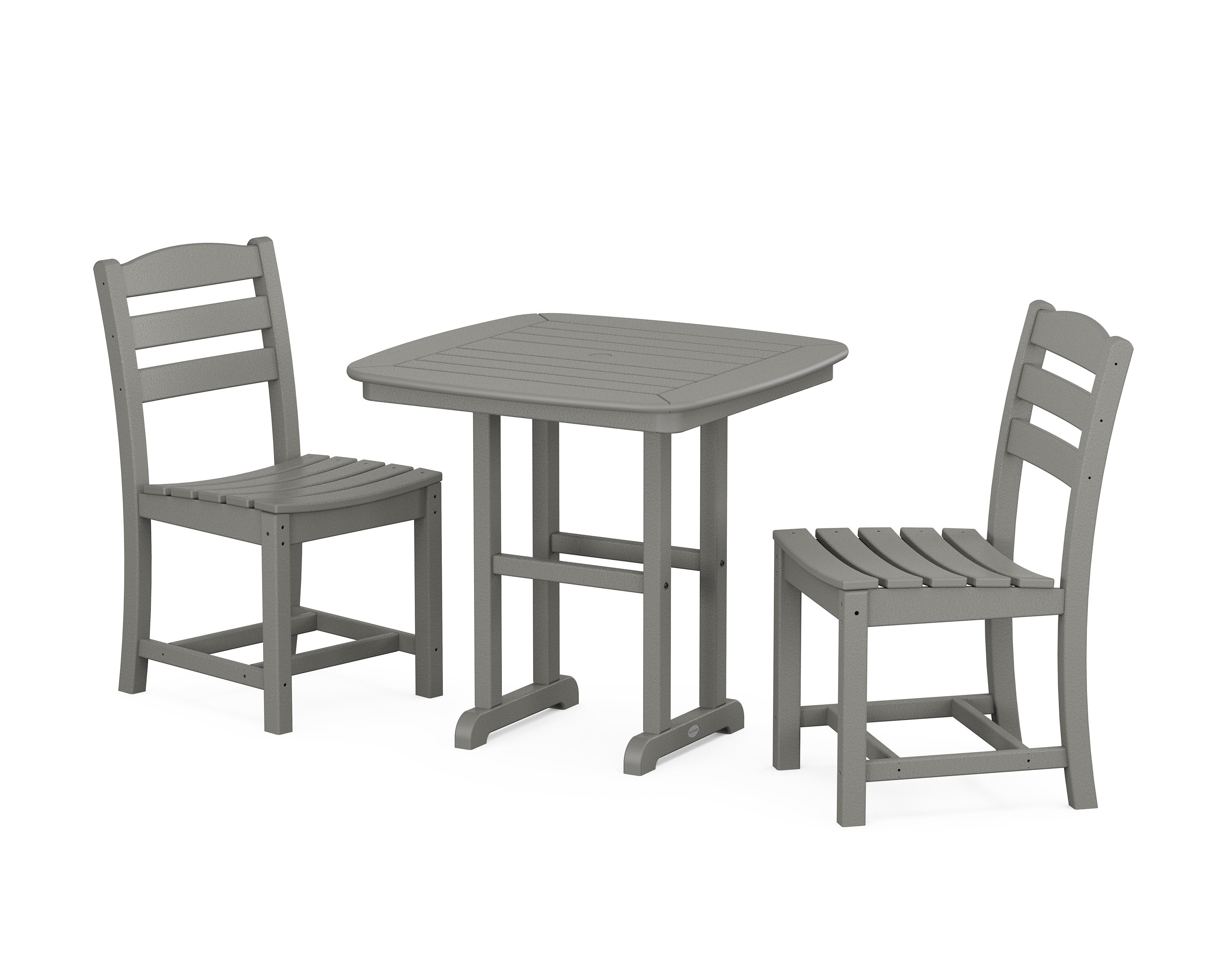 La Casa Caf Side Chair 3-Piece Dining Set in Slate Grey