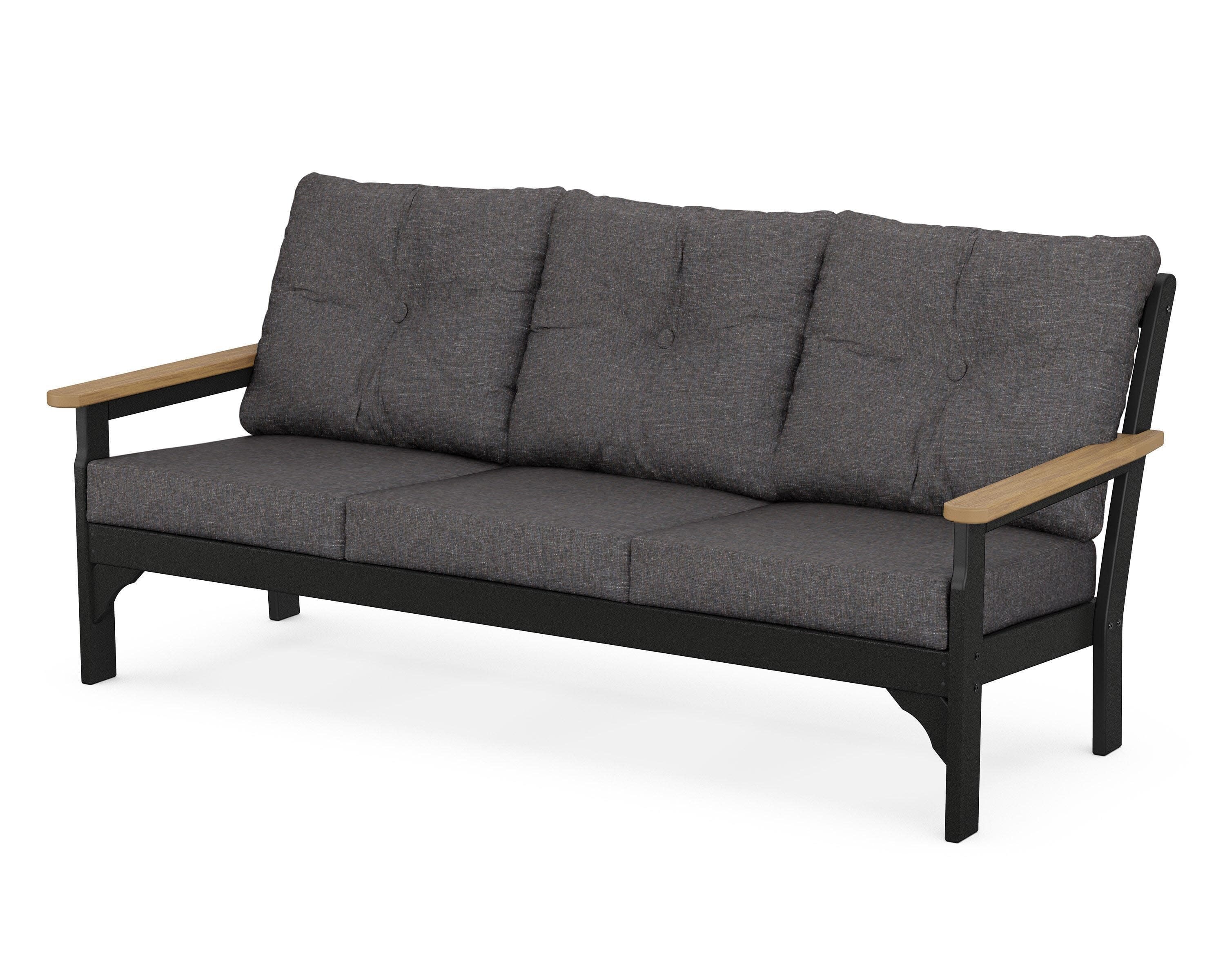 Vineyard Deep Seating Sofa in Black / Natural / Ash Charcoal