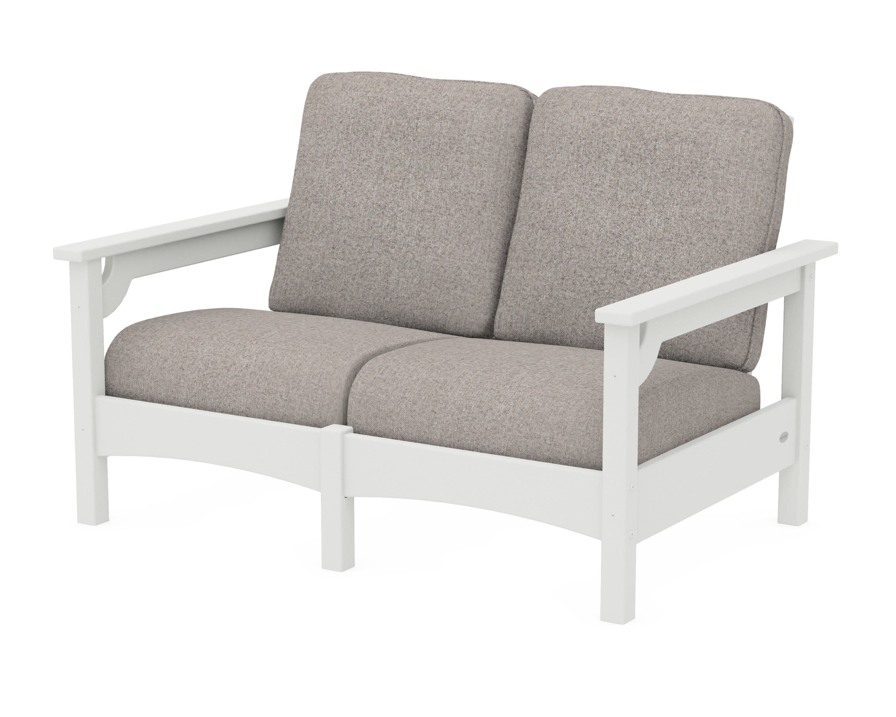 Club Loveseat in Vintage White / Weathered Tweed