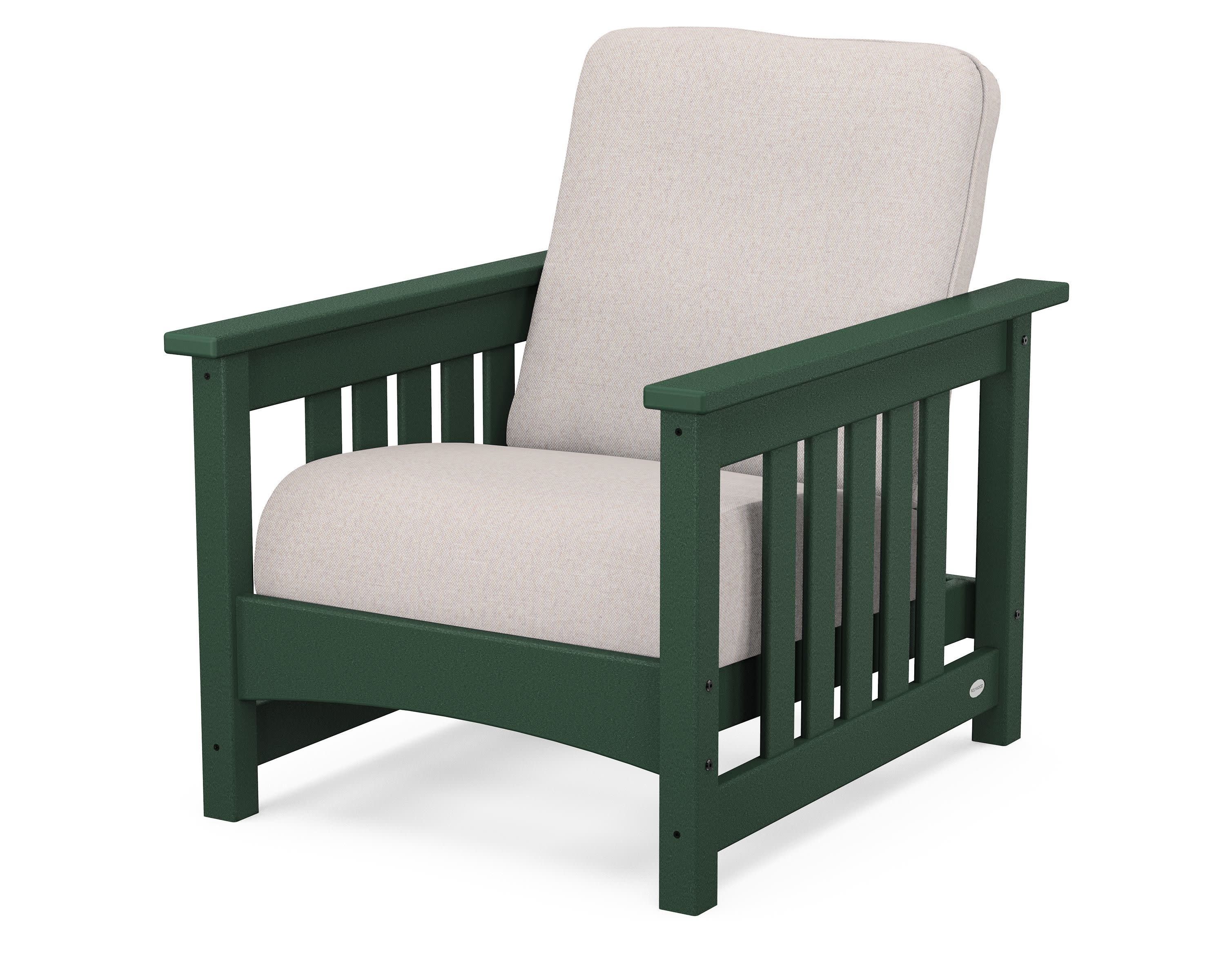 Club Mission Chair in Green / Dune Burlap