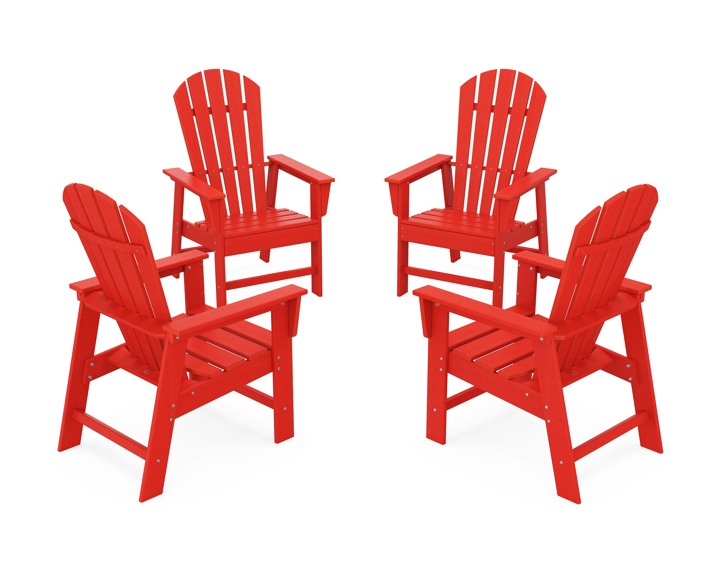 4-Piece South Beach Casual Chair Conversation Set in Sunset Red