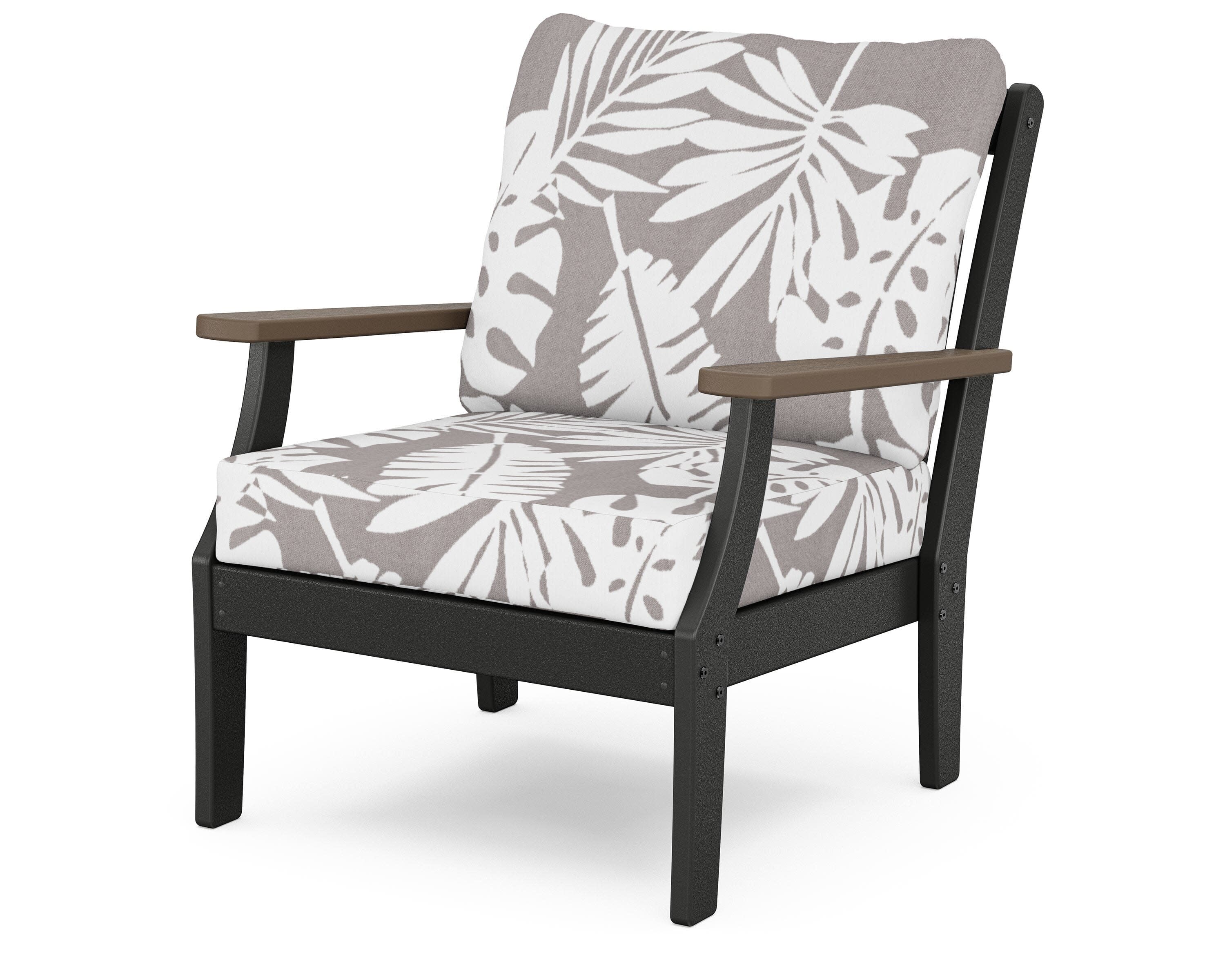 Braxton Deep Seating Chair in Black / Kona / Leaf Grey Mist