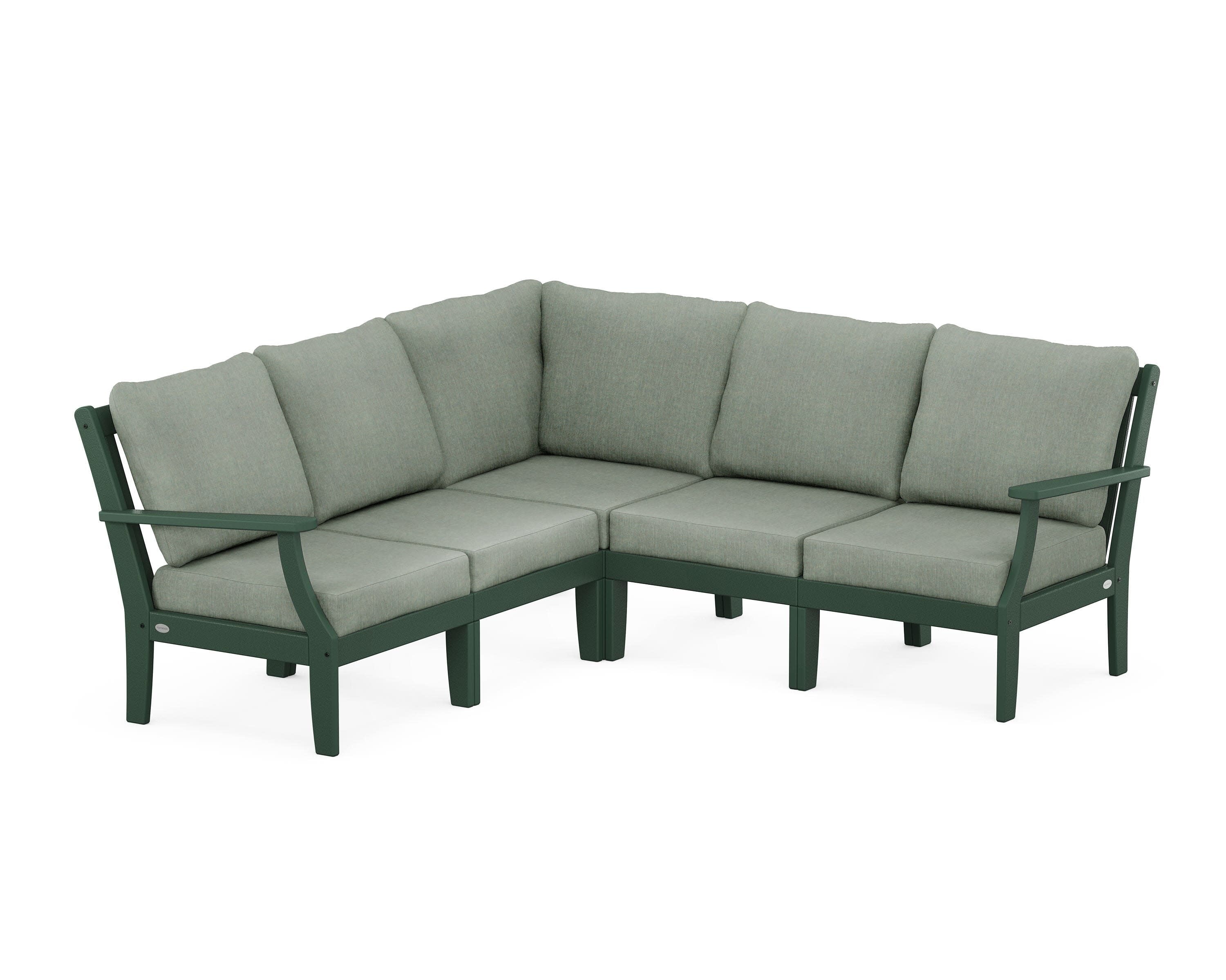 Braxton Modular 5-Piece Deep Seating Set in Green / Cast Sage