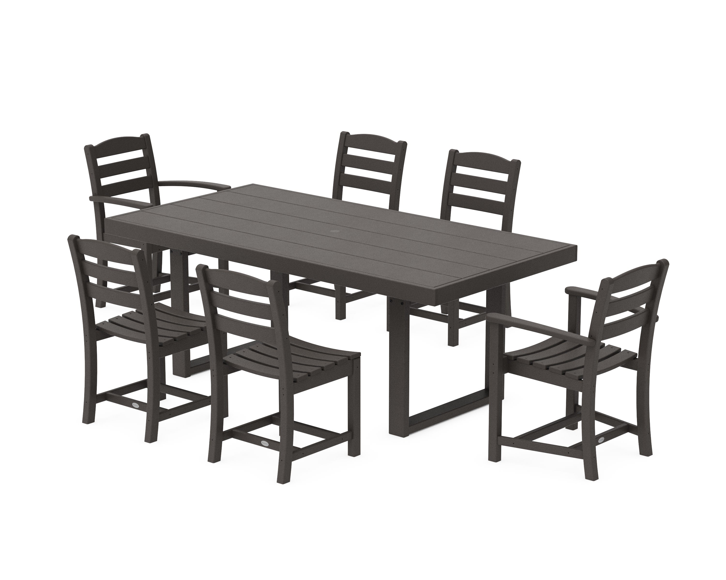 La Casa Caf 7-Piece Dining Set in Vintage Coffee