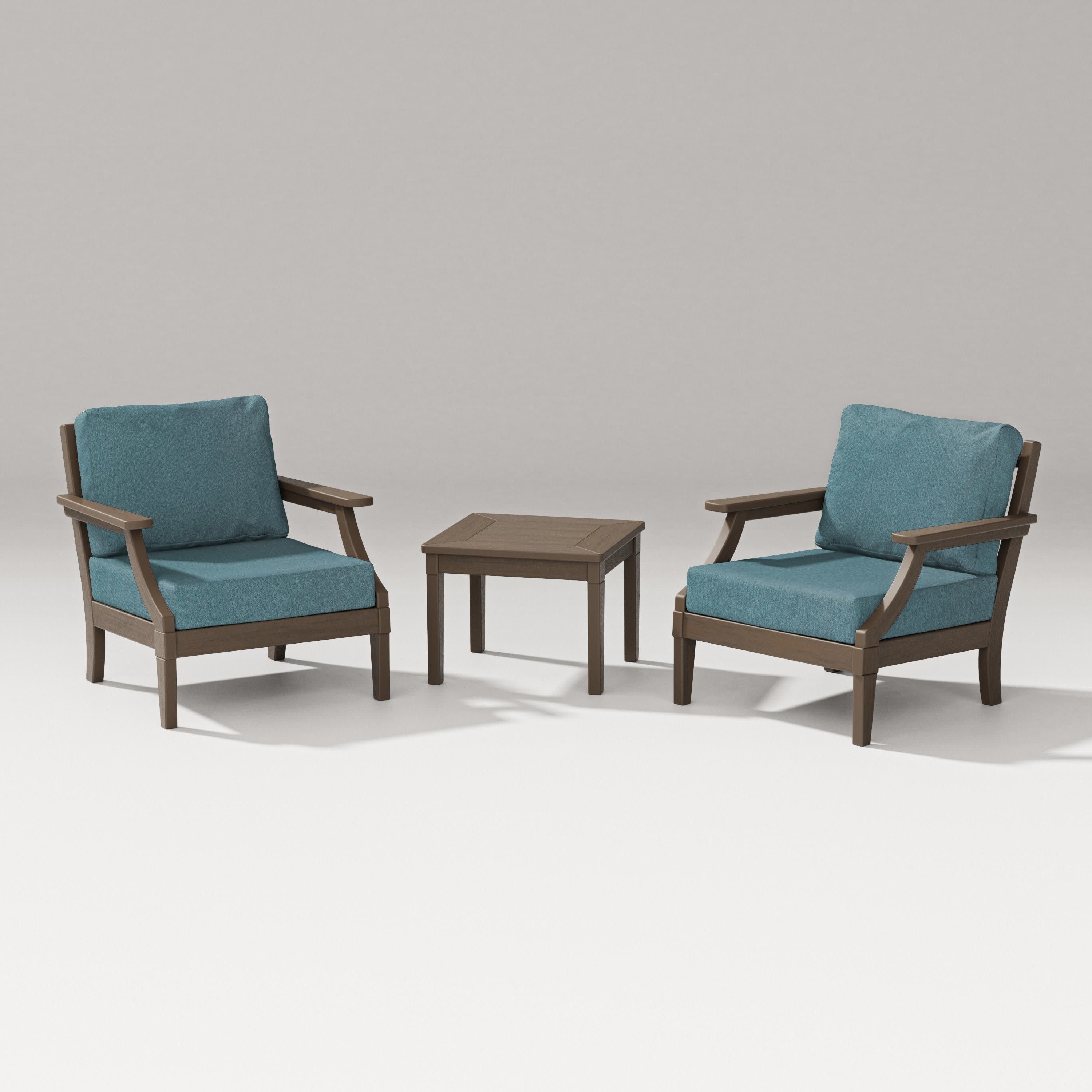Estate 3-Piece Lounge Chair Set in Kona / Ocean Teal