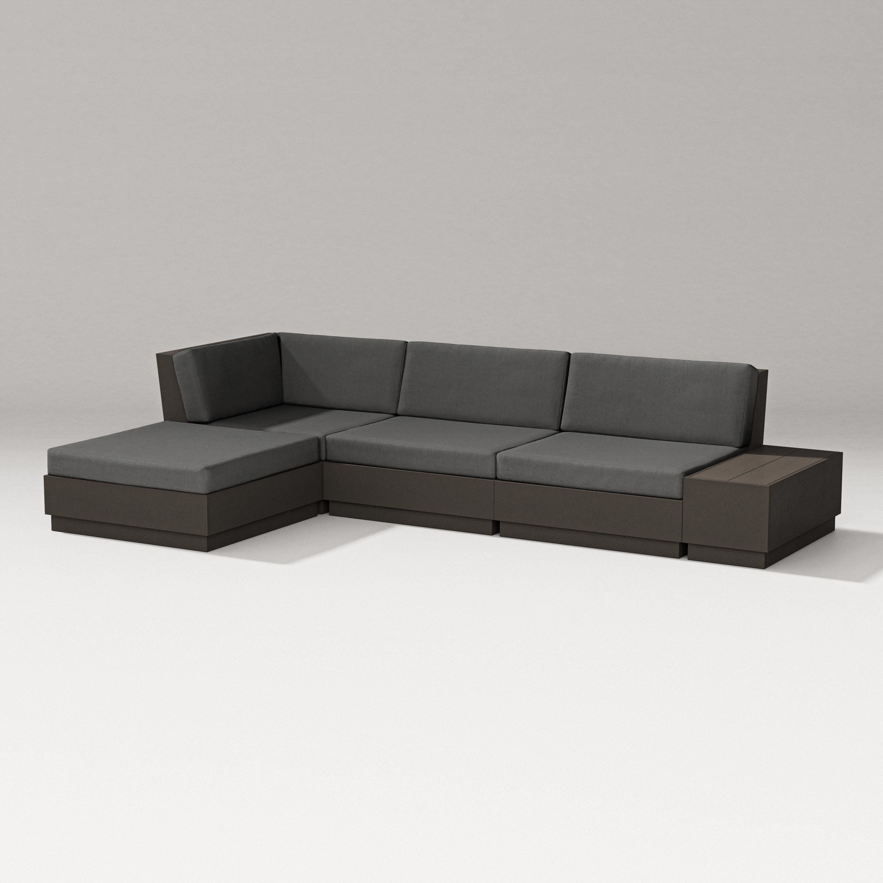 Elevate Chaise Sectional in Vintage Coffee / Spectrum Carbon
