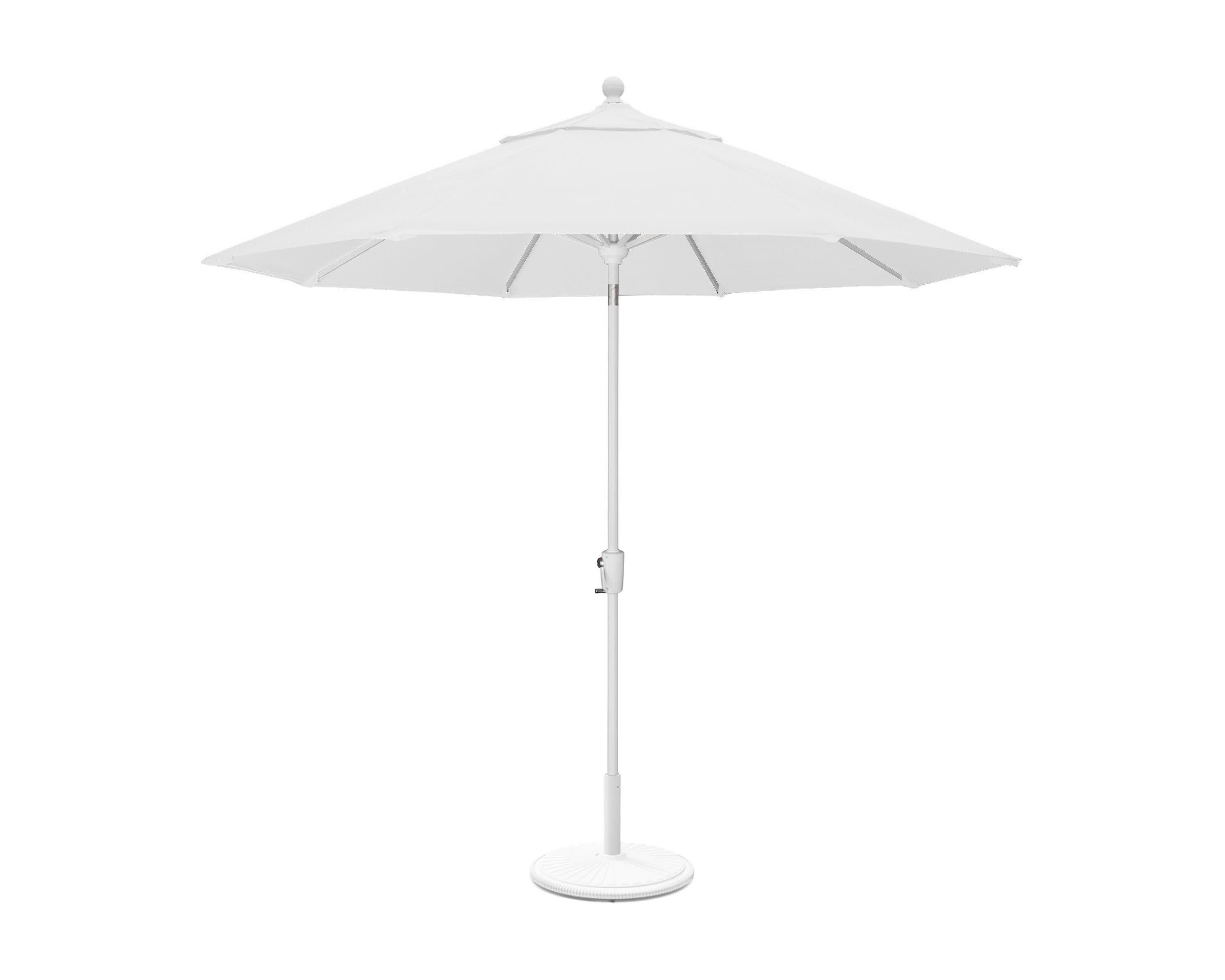 9' Tilt Market Umbrella & Base in White / Natural