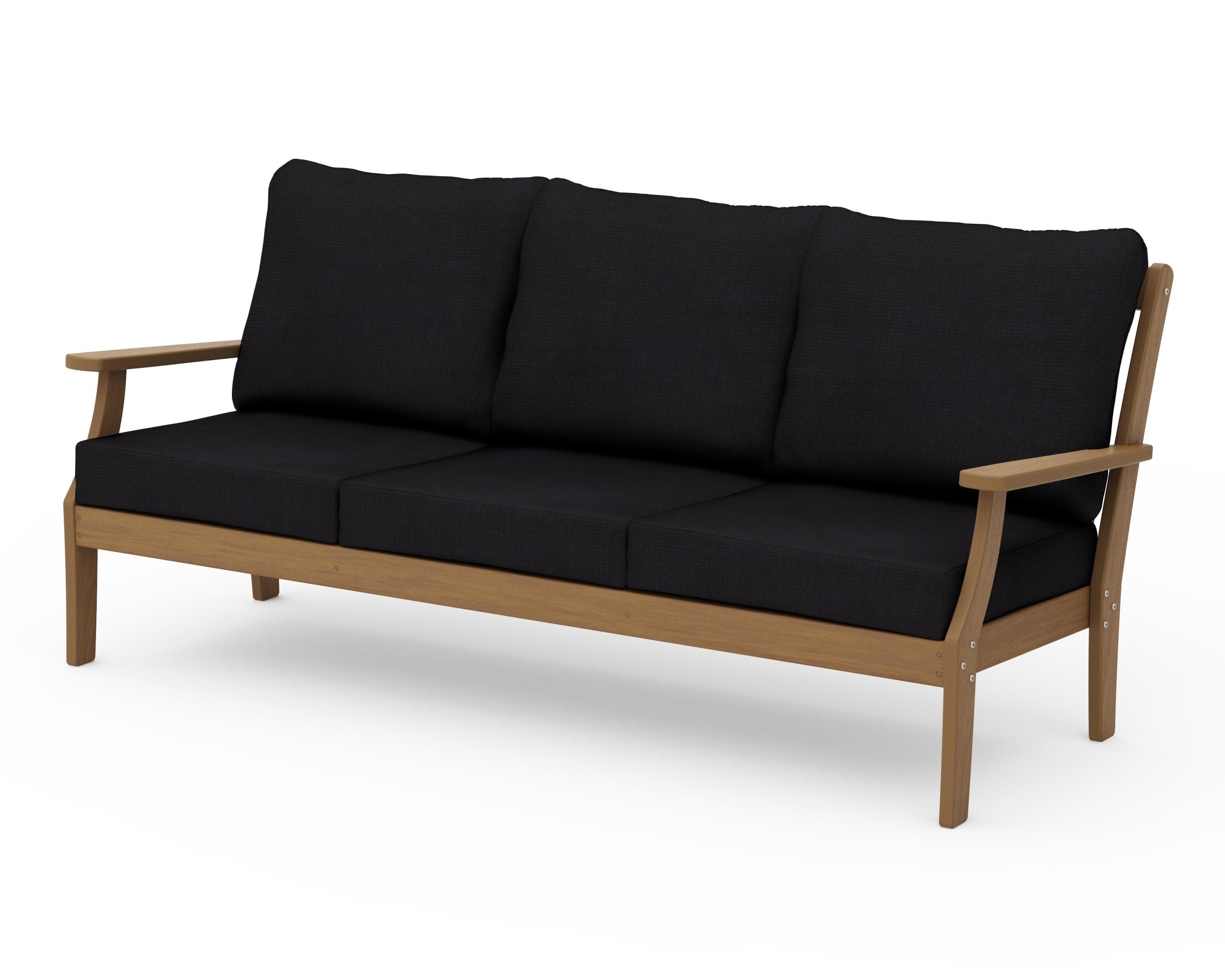 Braxton Deep Seating Sofa in Natural / Midnight Linen