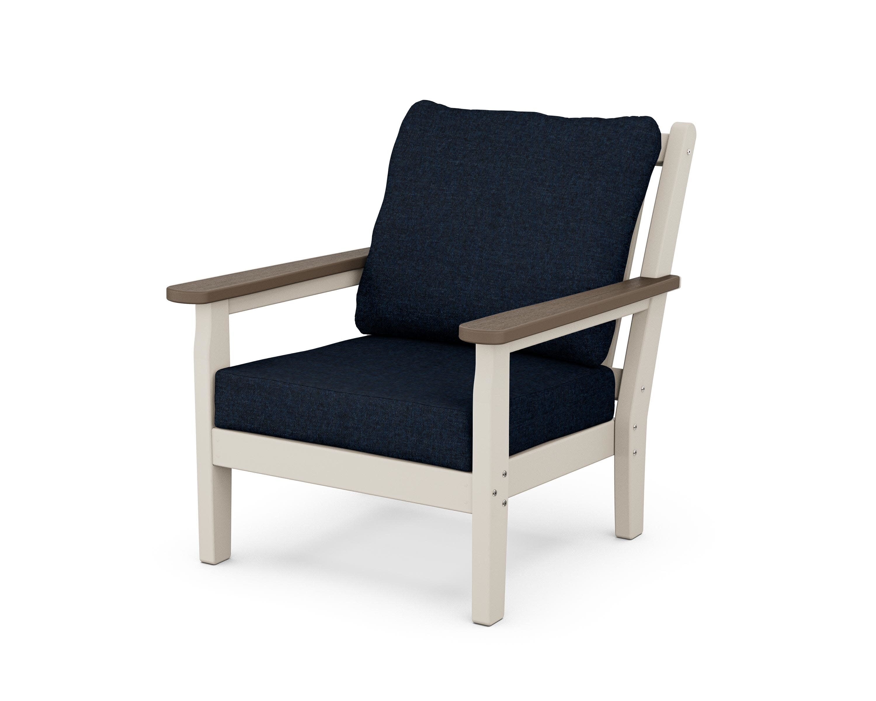 Chippendale Deep Seating Chair in Sand / Kona / Marine Indigo