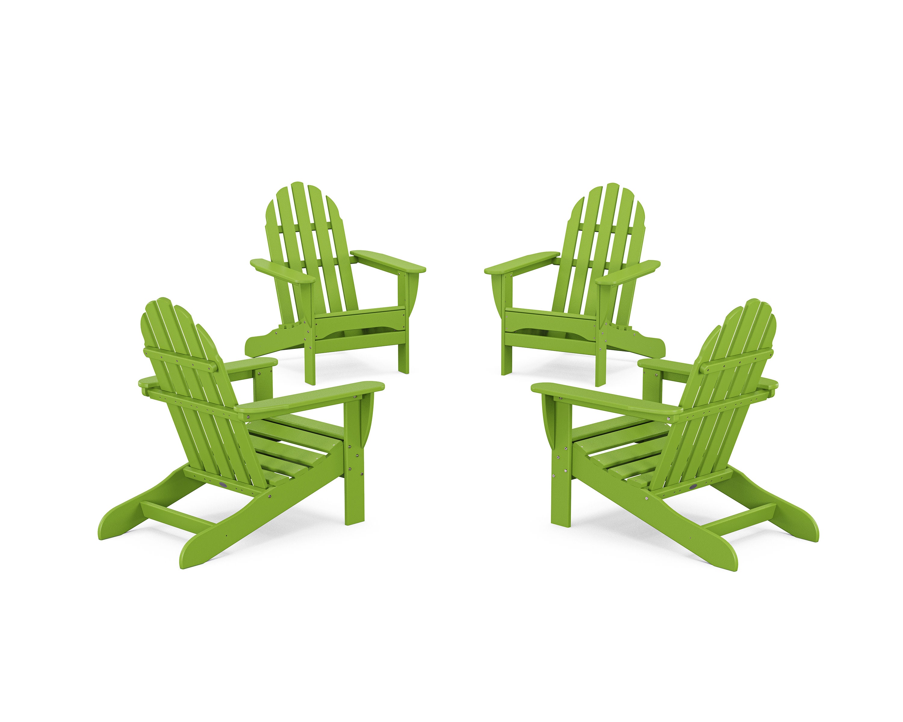 4-Piece Classic Adirondack Conversation Set in Lime