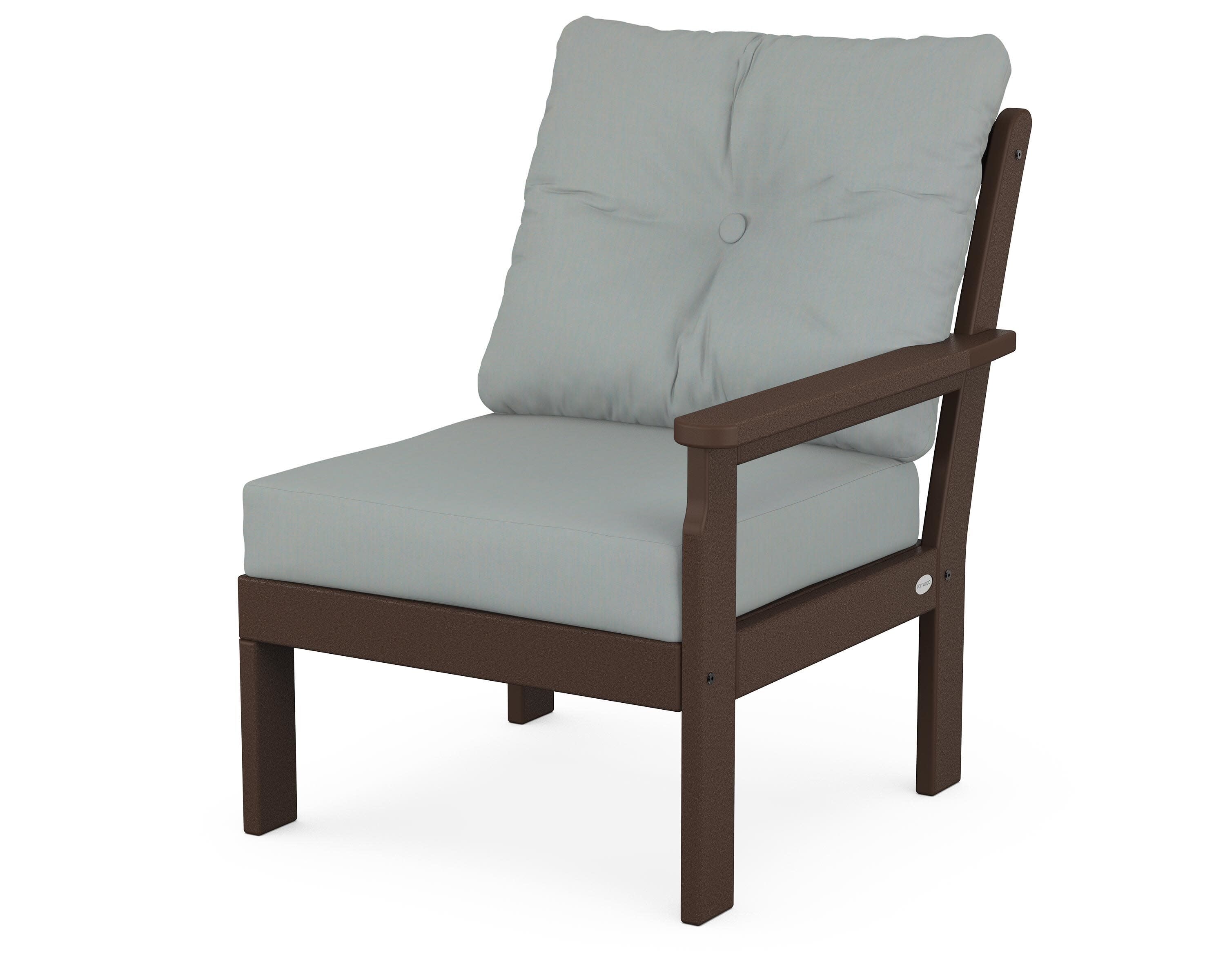 Vineyard Modular Right Arm Chair in Mahogany / Spa