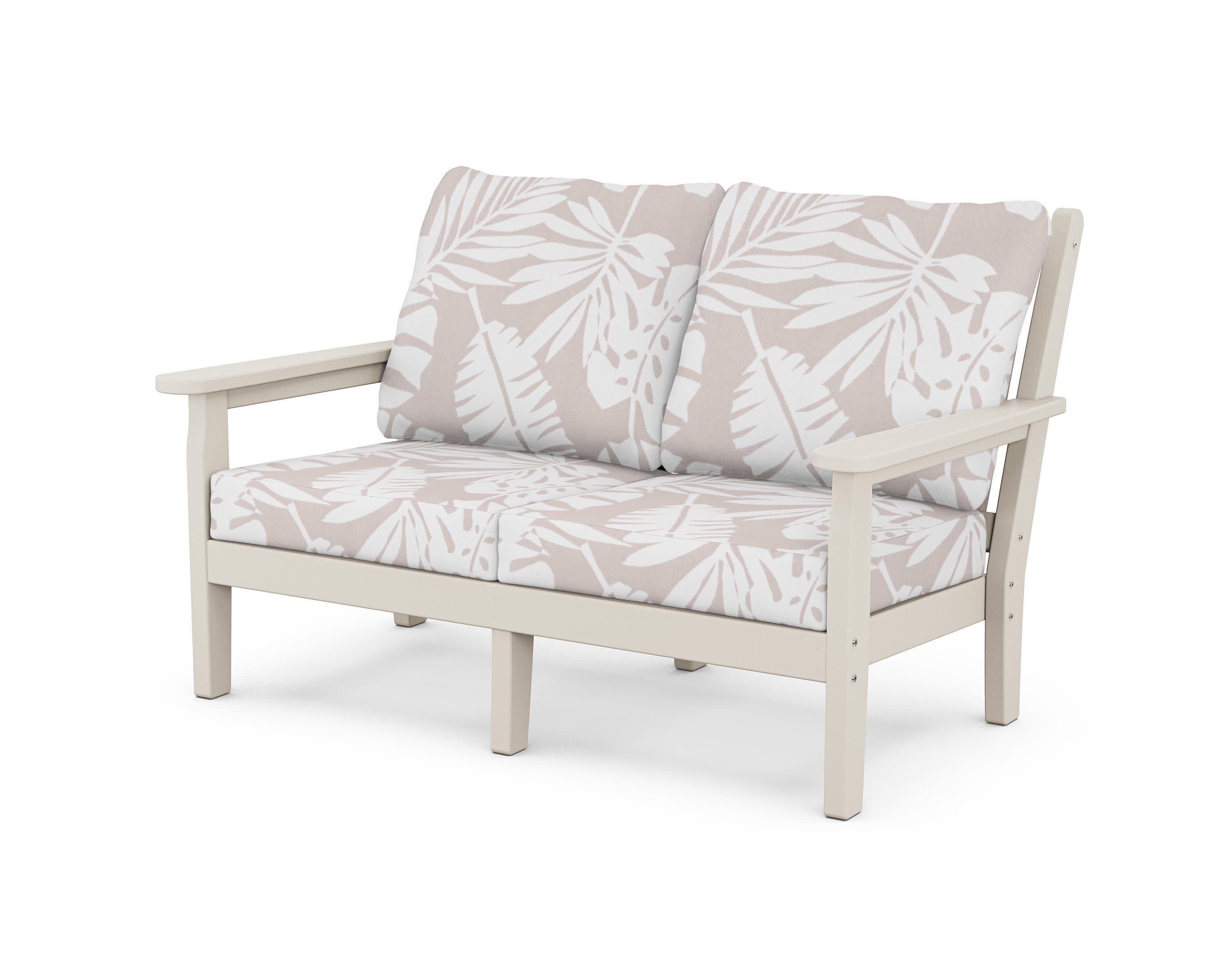 Chippendale Deep Seating Loveseat in Sand / Leaf Dune Burlap