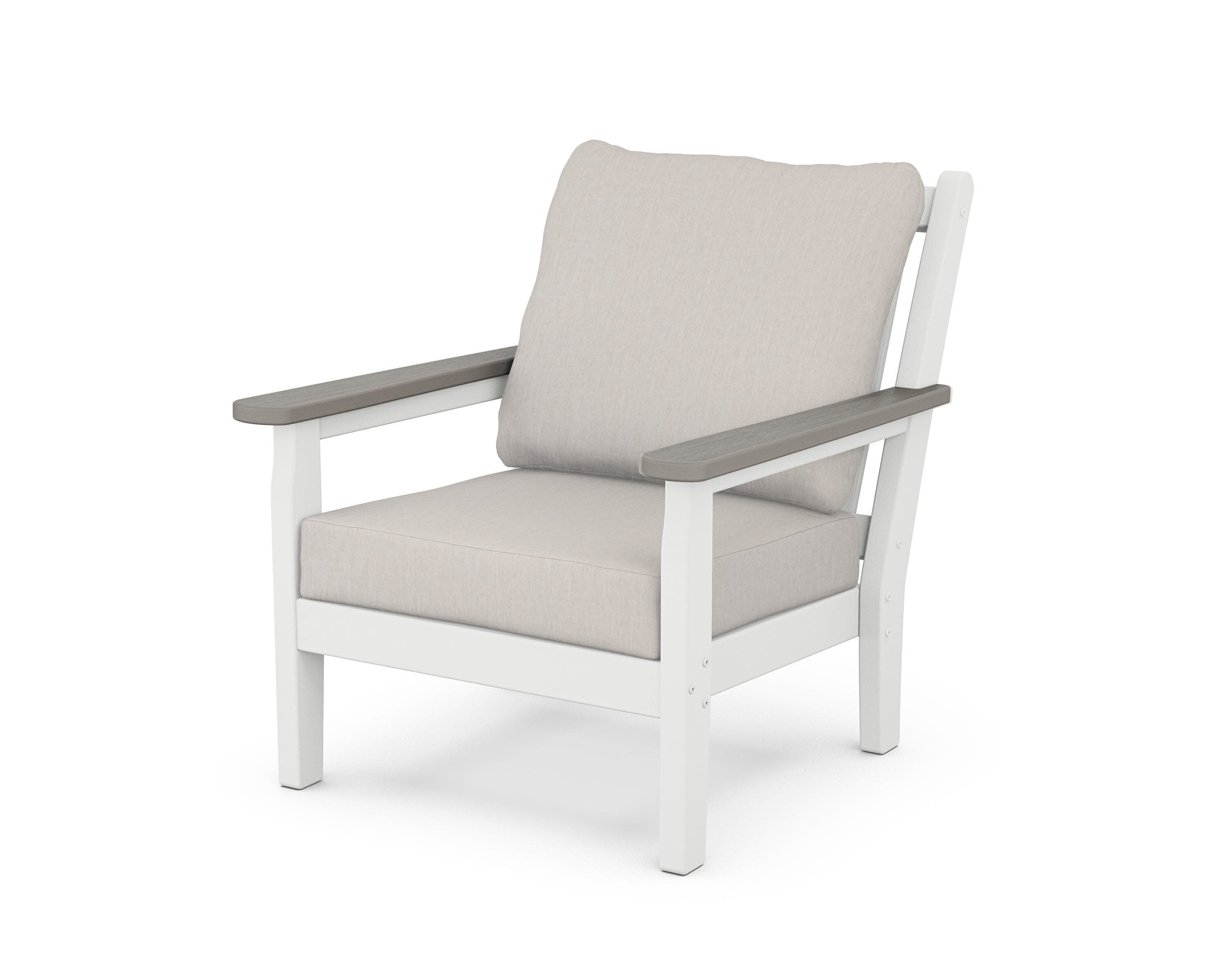 Chippendale Deep Seating Chair in White / Driftwood / Cast Ash