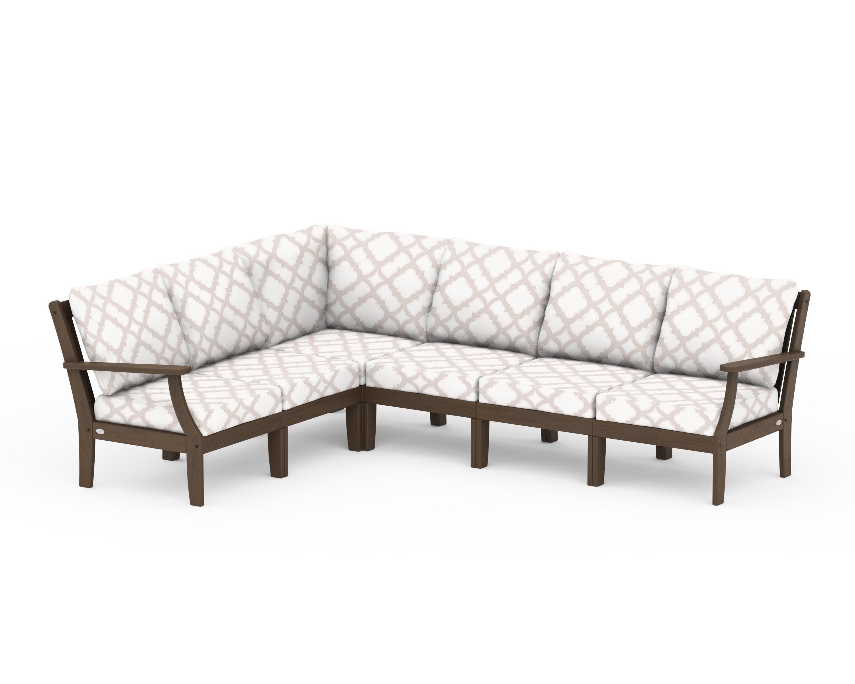 Braxton Modular 6-Piece Deep Seating Set in Kona / Trellis Dune Burlap