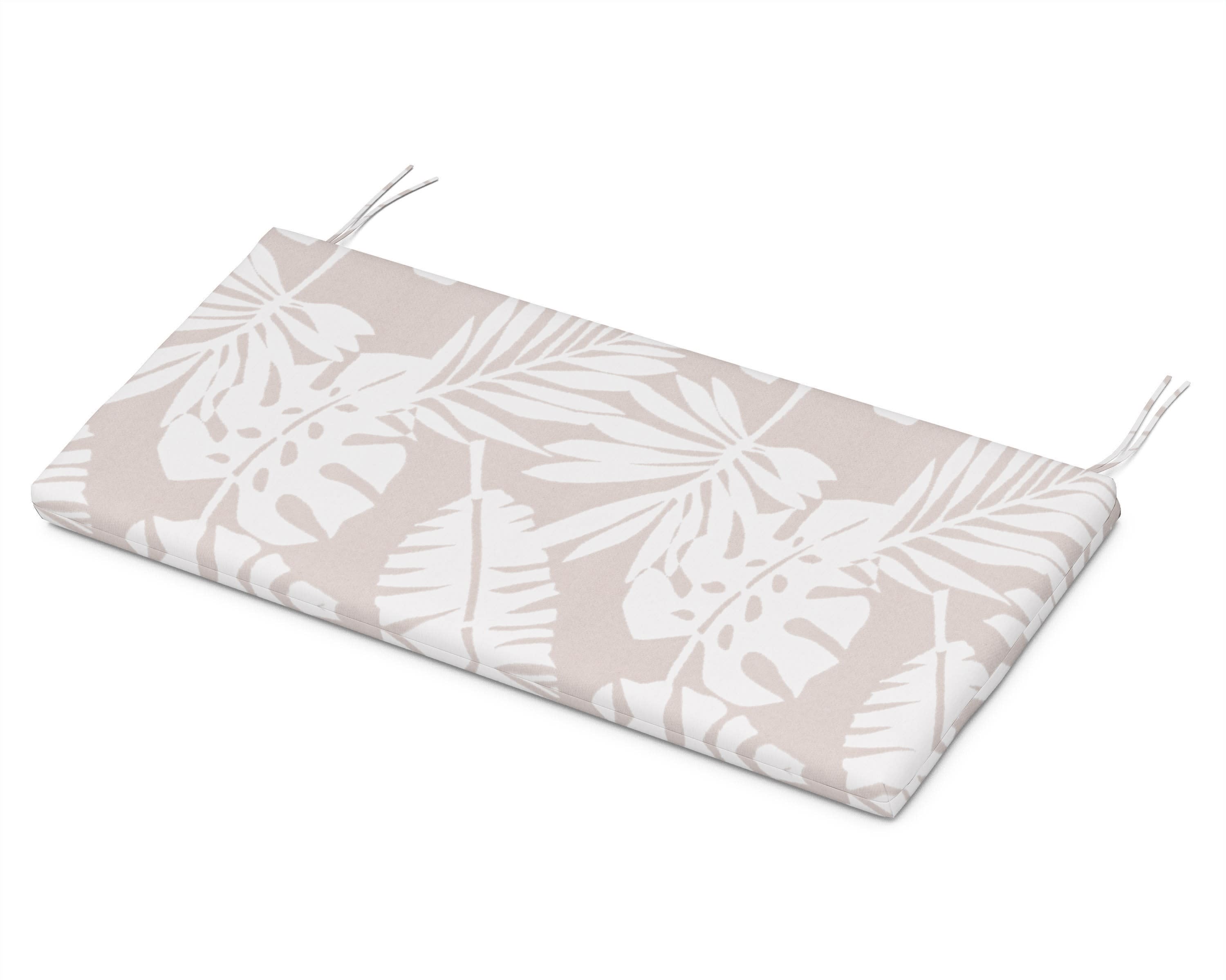 Bench Seat Cushion - 17.75"D x 41"W x 2.5"H in Leaf Dune Burlap