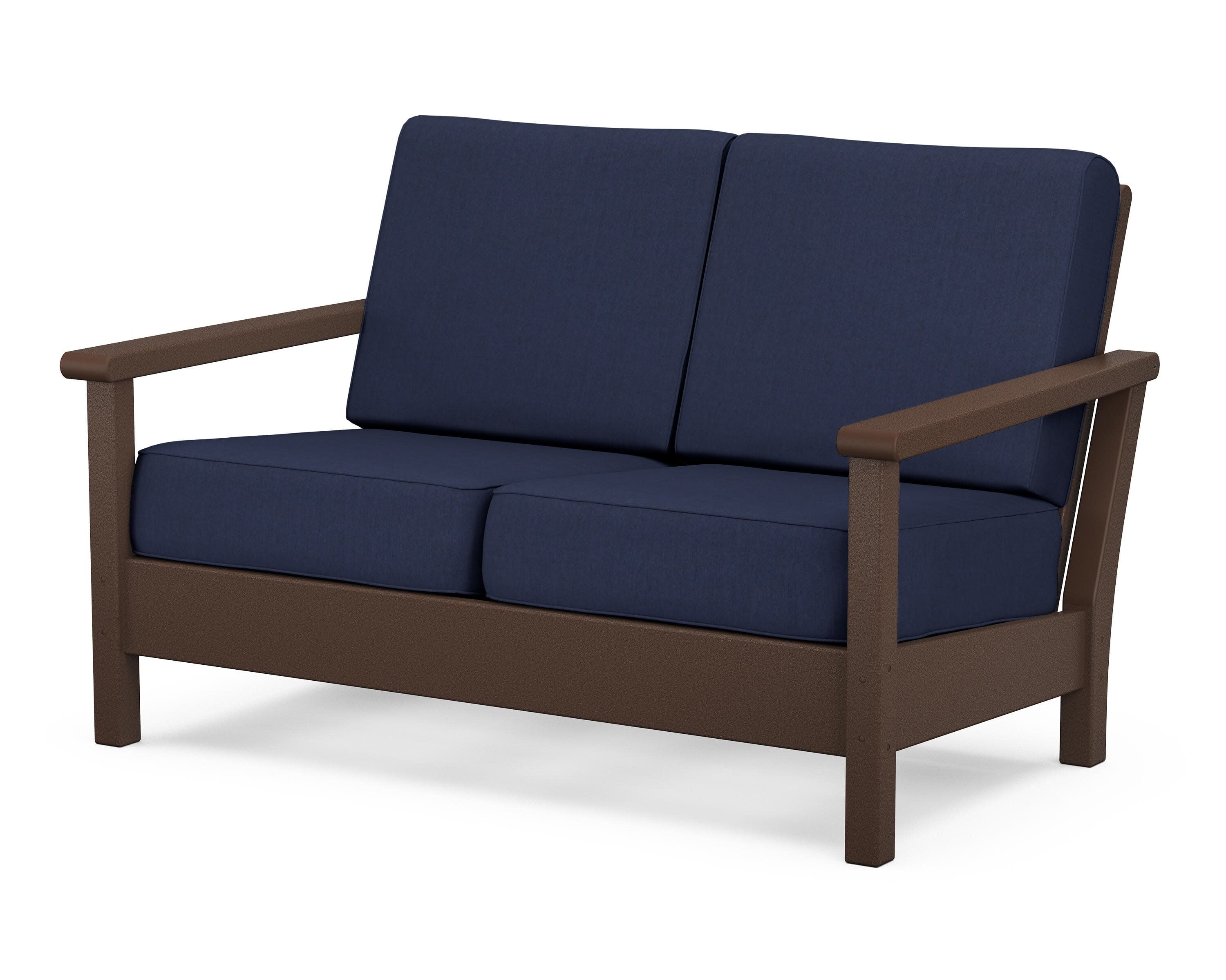 Harbour Deep Seating Loveseat in Mahogany / Spectrum Indigo