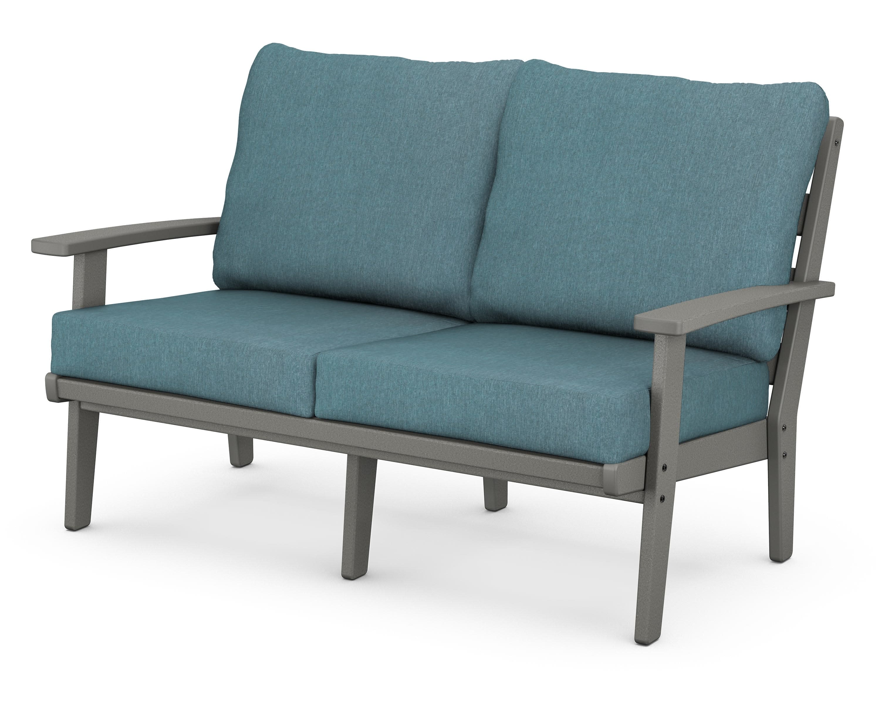 Grant Park Deep Seating Loveseat in Slate Grey / Ocean Teal